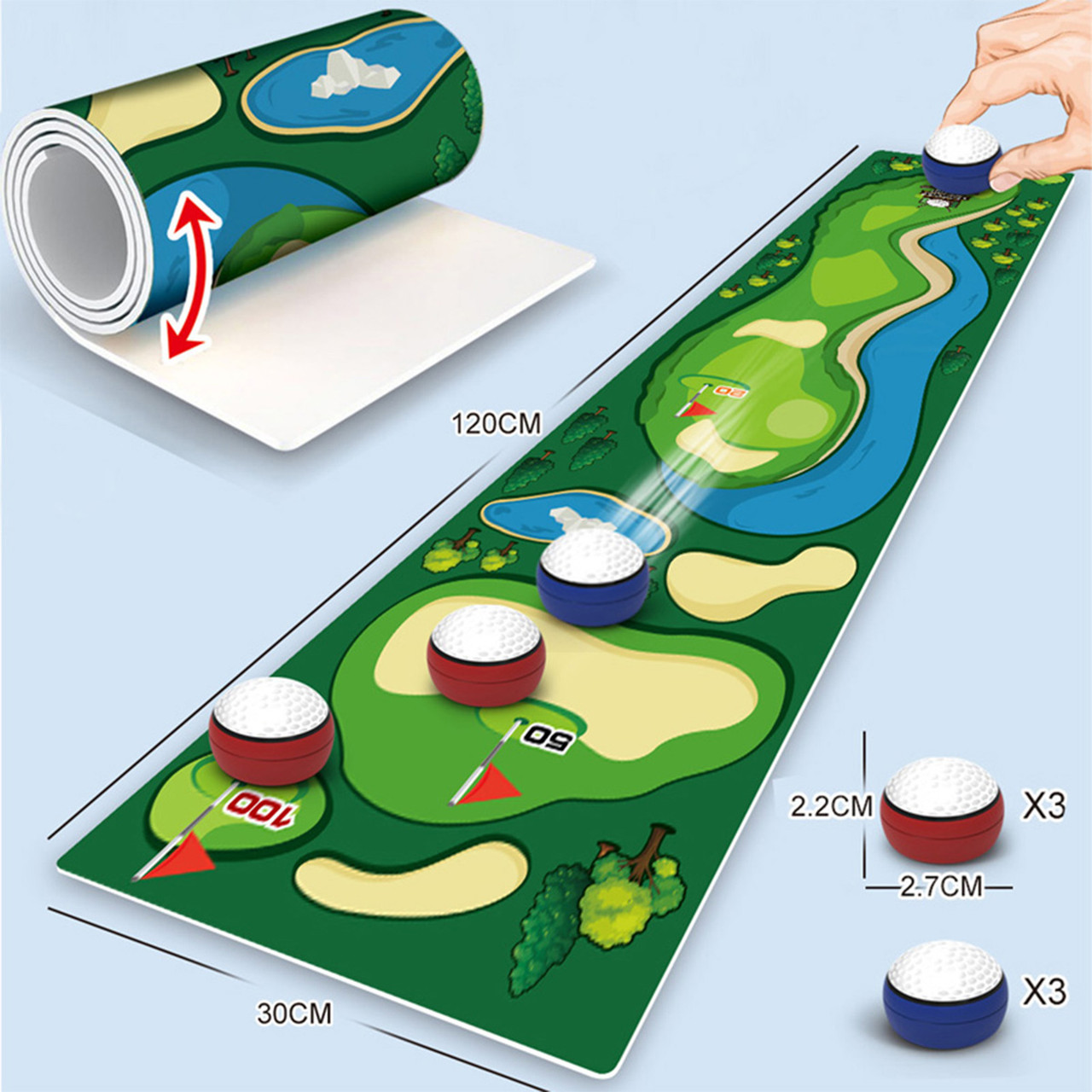 Tabletop Roll-up Sports Games - Basketball, Curling, Bowling, Football, Golf product image