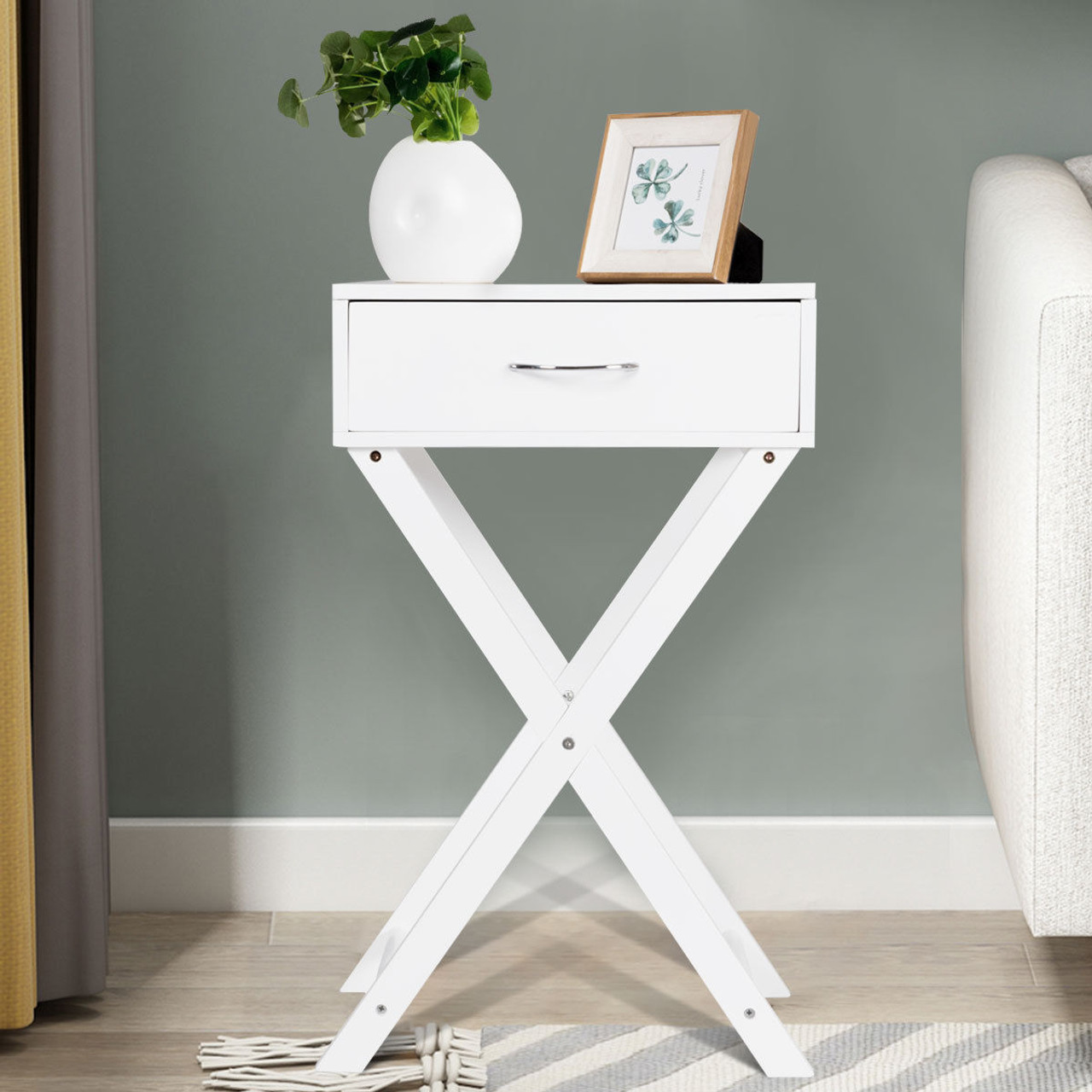 Costway X-Shaped Modern End Table Nightstand product image