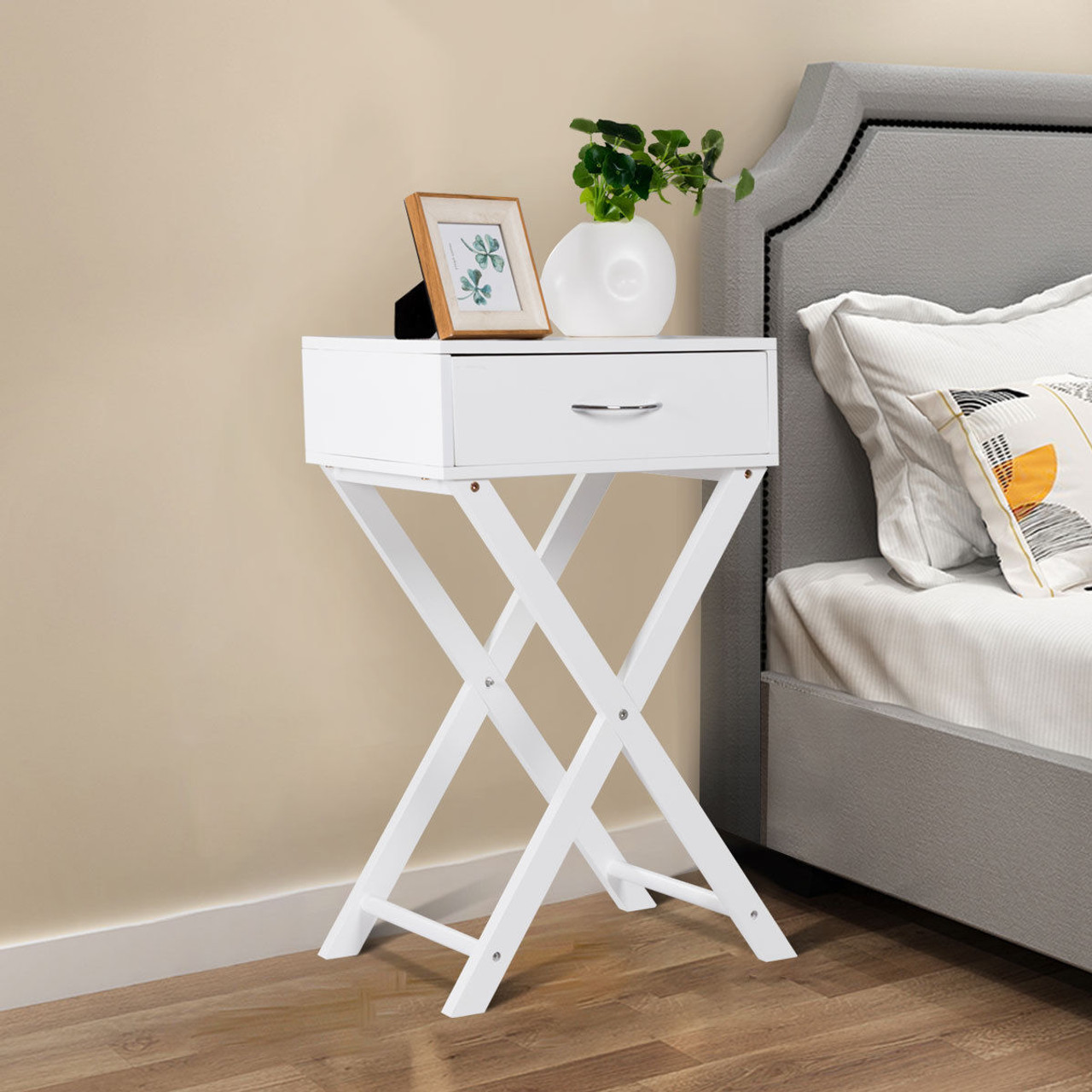 Costway X-Shaped Modern End Table Nightstand product image