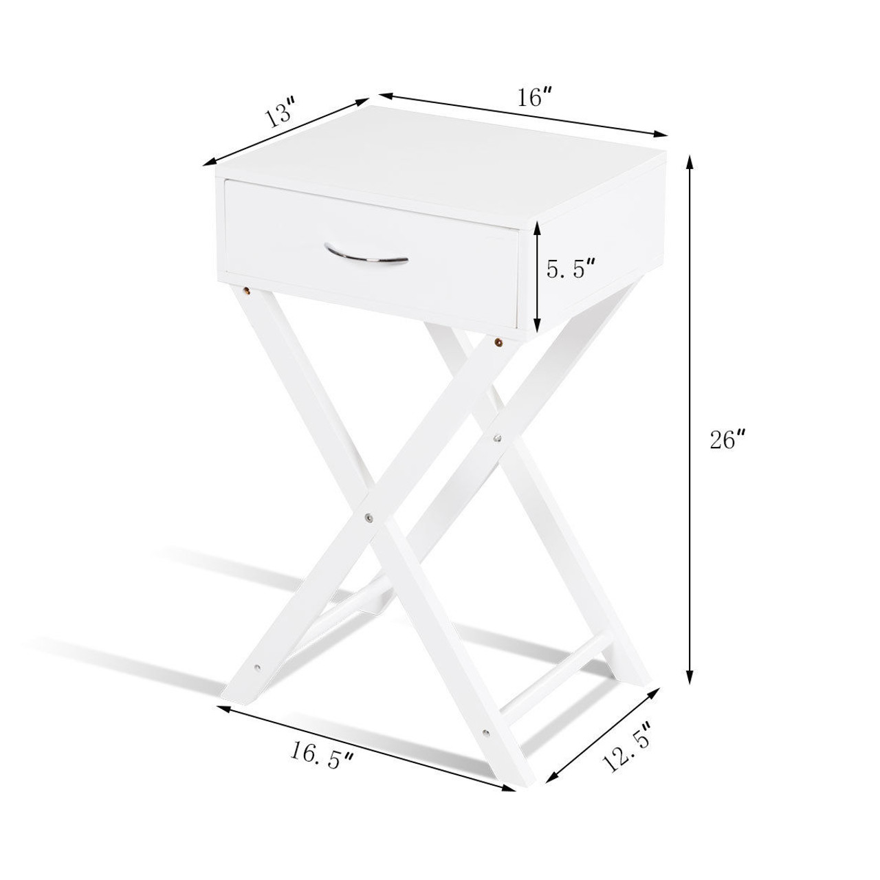 Costway X-Shaped Modern End Table Nightstand product image