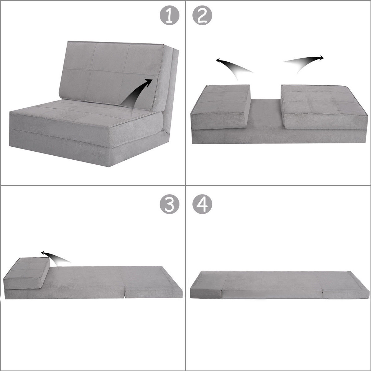 Convertible Fold Down Chair Lounger Bed product image