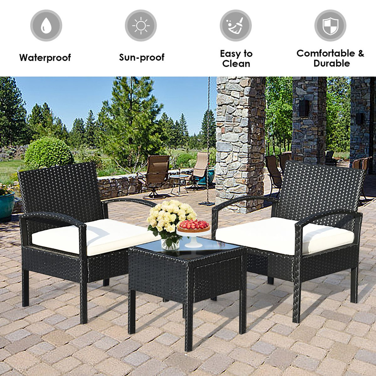 Costway 3-Piece Rattan Patio Furniture Set  product image