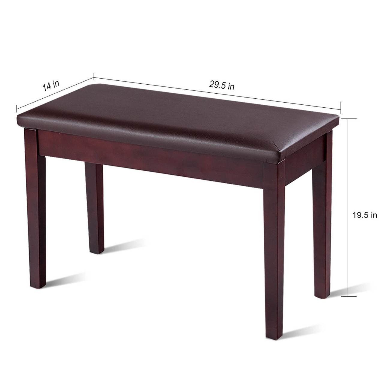 Costway PU Leather Piano Bench with Storage product image