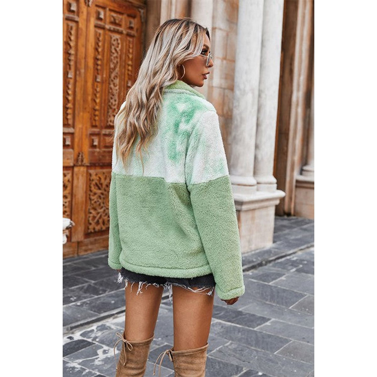 Women's Tie-Dye Teddy Fur Sweater product image