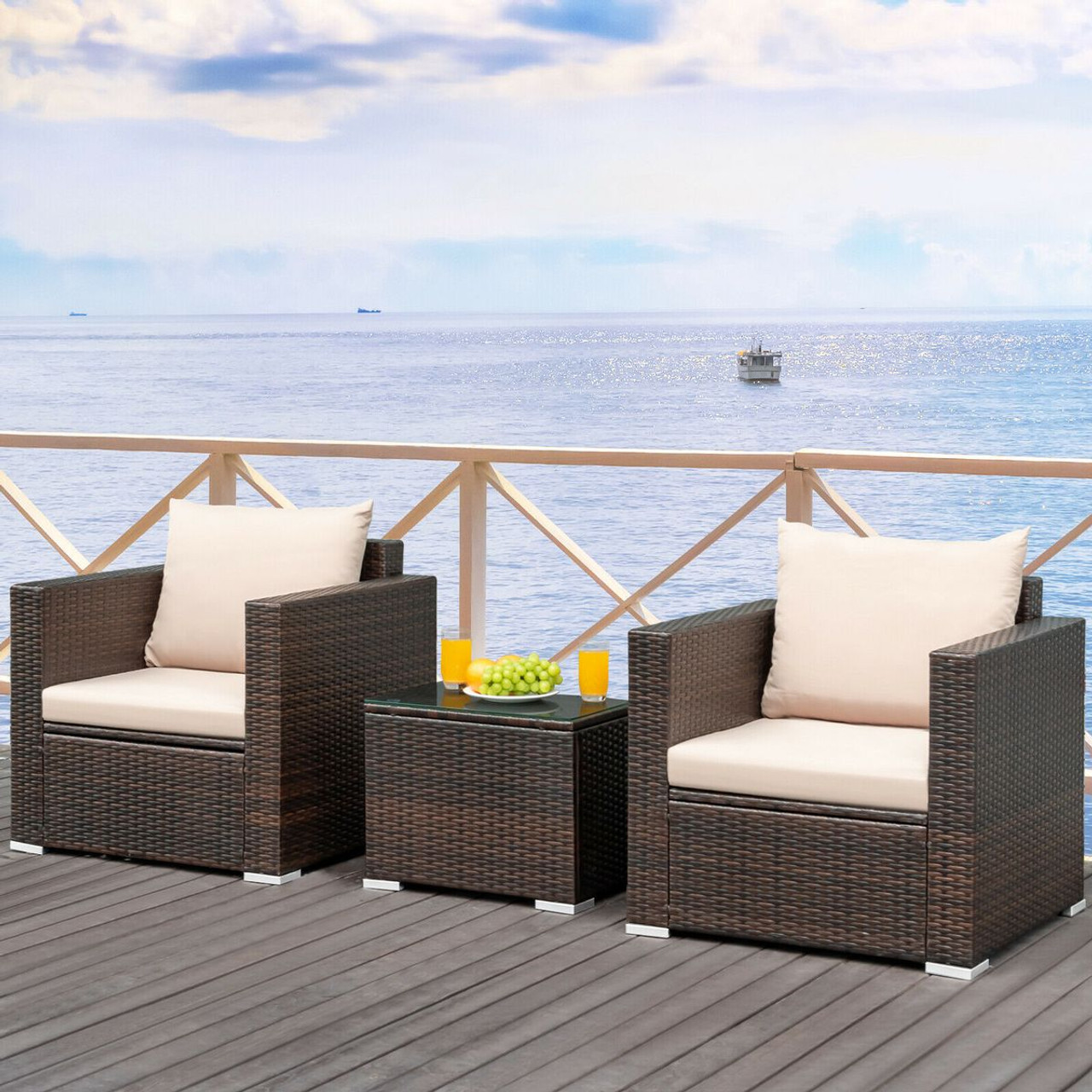 Costway 3-Piece Patio Rattan Furniture Set  product image