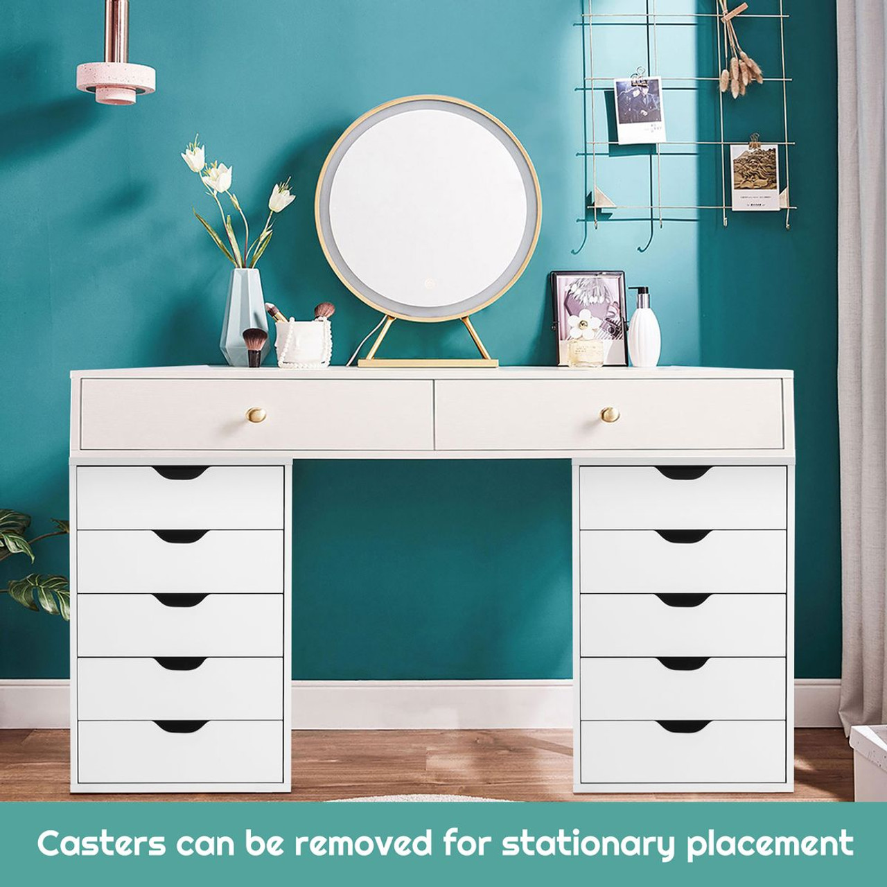 Costway 5-Drawer Storage Dresser with Wheels product image