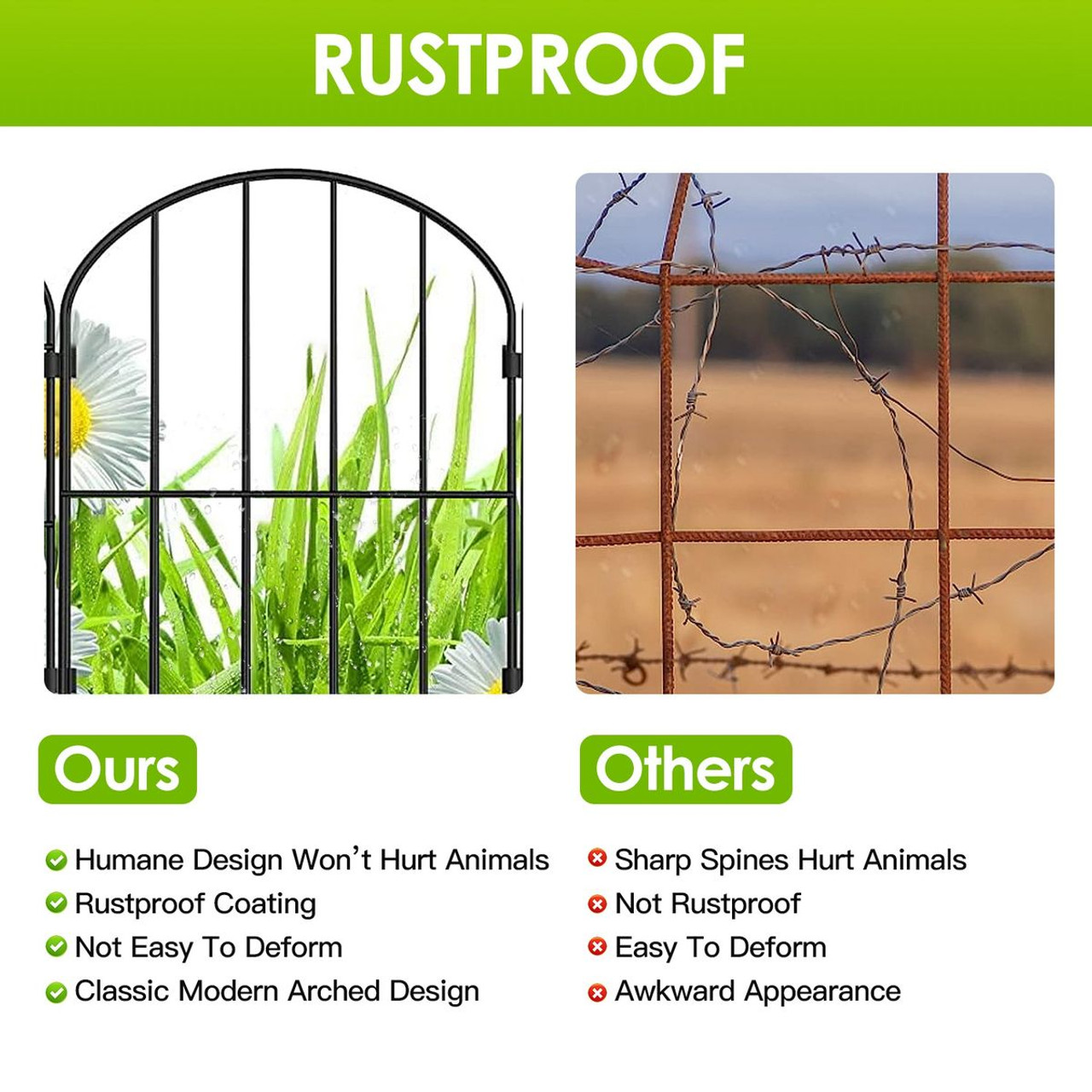 Decorative Garden Fence Iron Folding Panel Border (Set of 10) product image