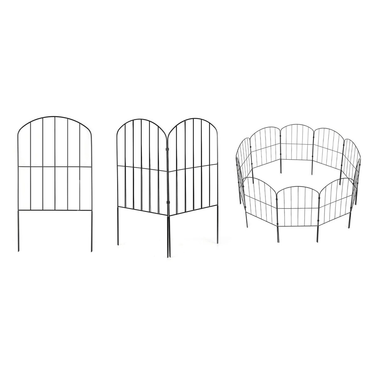 Decorative Garden Fence Iron Folding Panel Border (Set of 10) product image