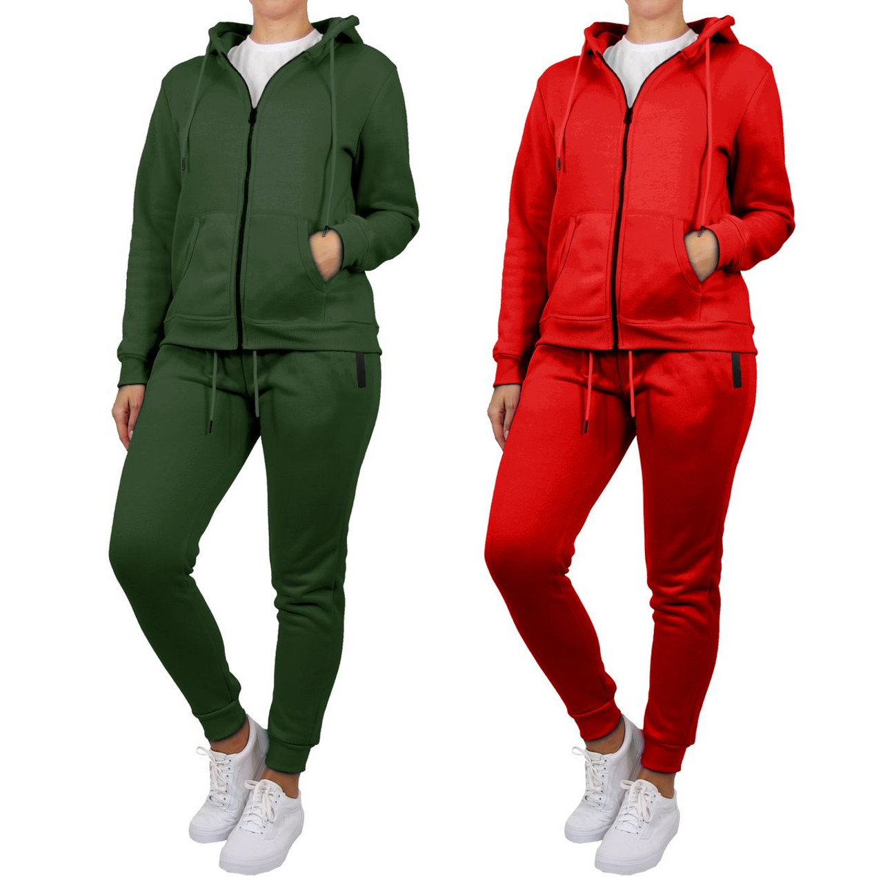 Women's Fleece-Lined Matching Zip-up Hoodie & Jogger (Set of 1 or 2) product image