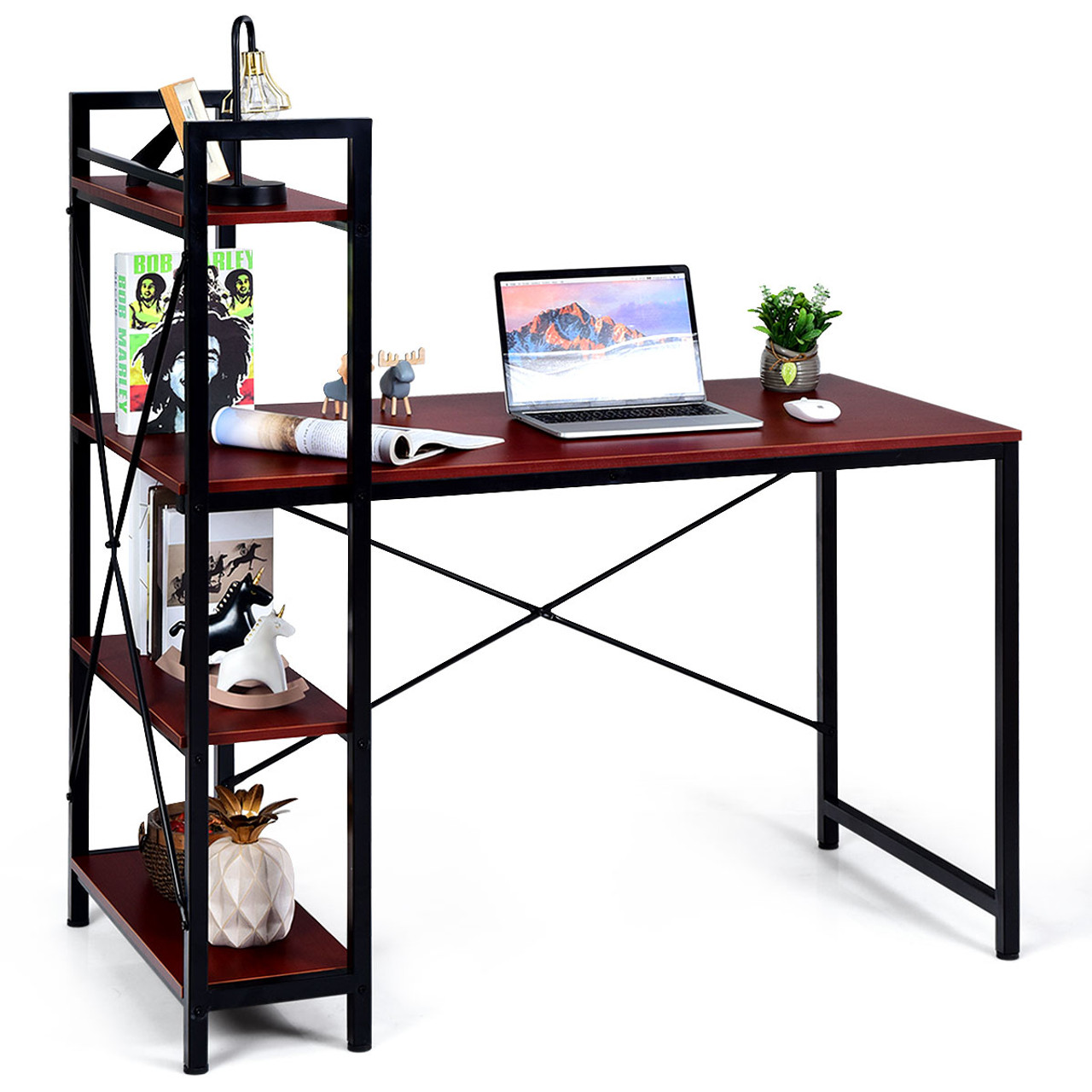 Costway 47.5'' Compact Computer Desk with 4-Tier Storage product image