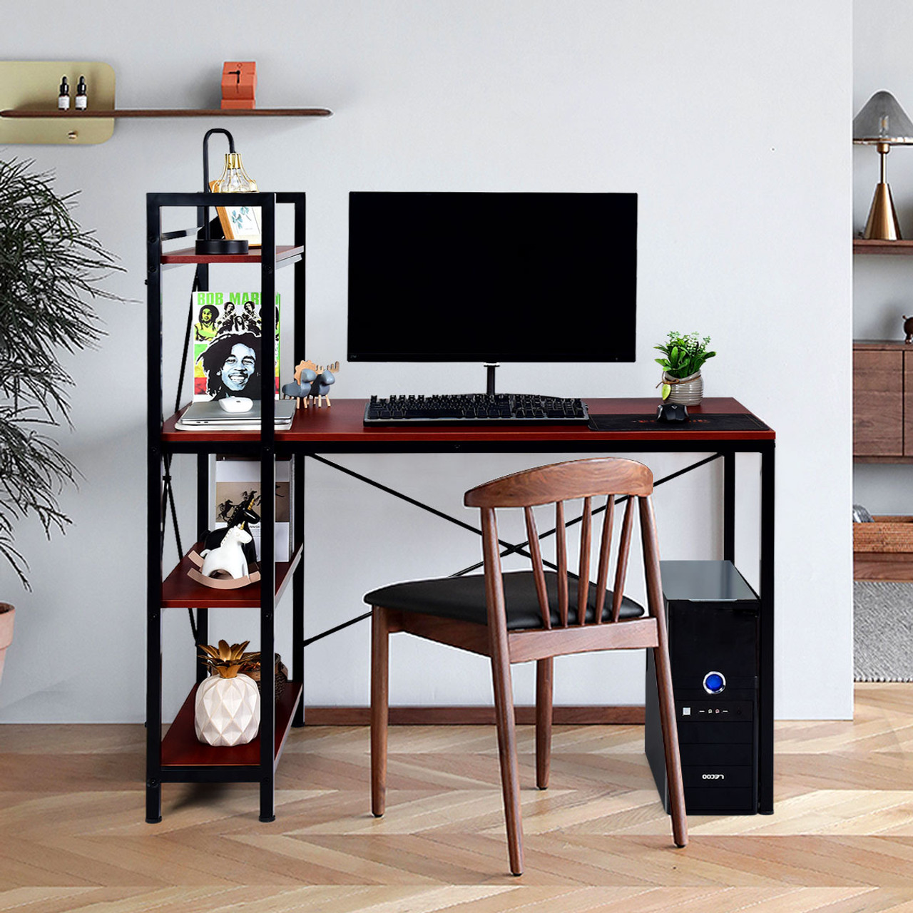 Costway 47.5'' Compact Computer Desk with 4-Tier Storage product image