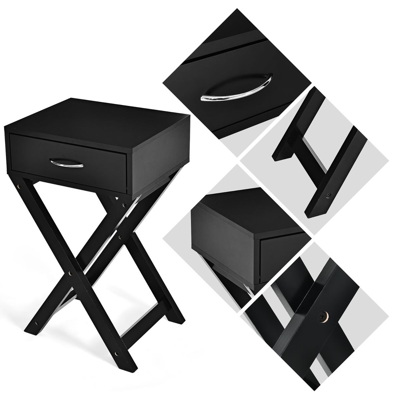 Costway X-Shape Nightstand Accent Table product image