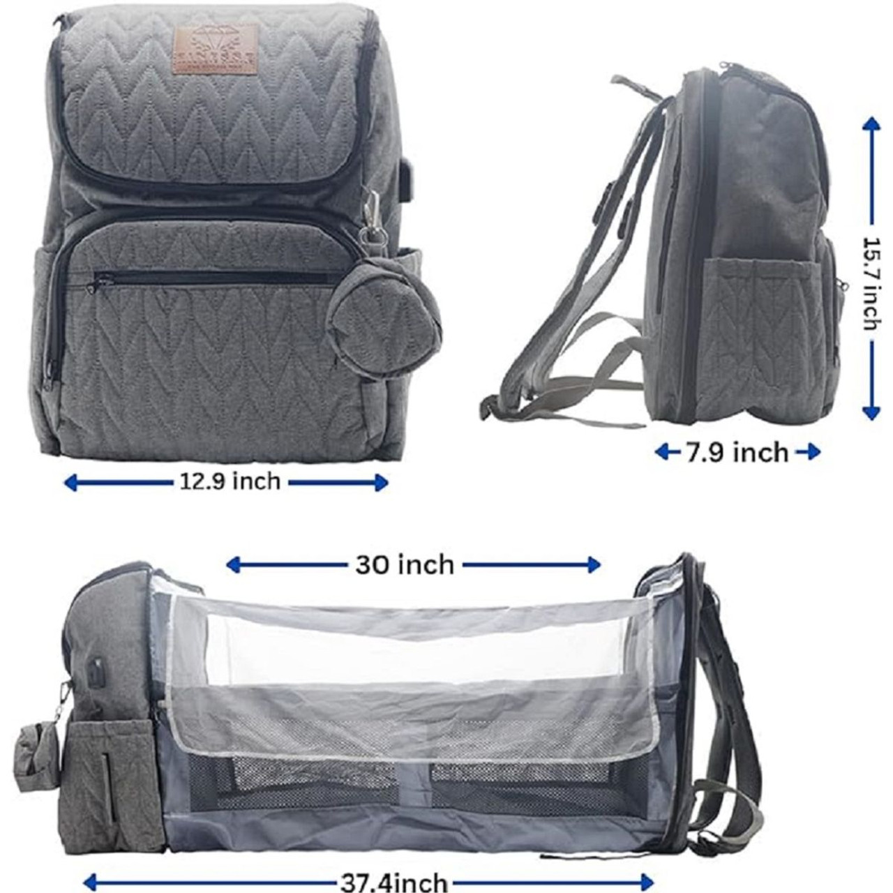 Expanding Diaper Bag Travel Backpack with Changing Pad product image