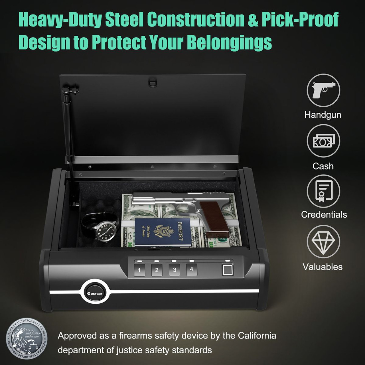 Quick-Access Dual Firearm Safety Device with Biometric Fingerprint Lock product image