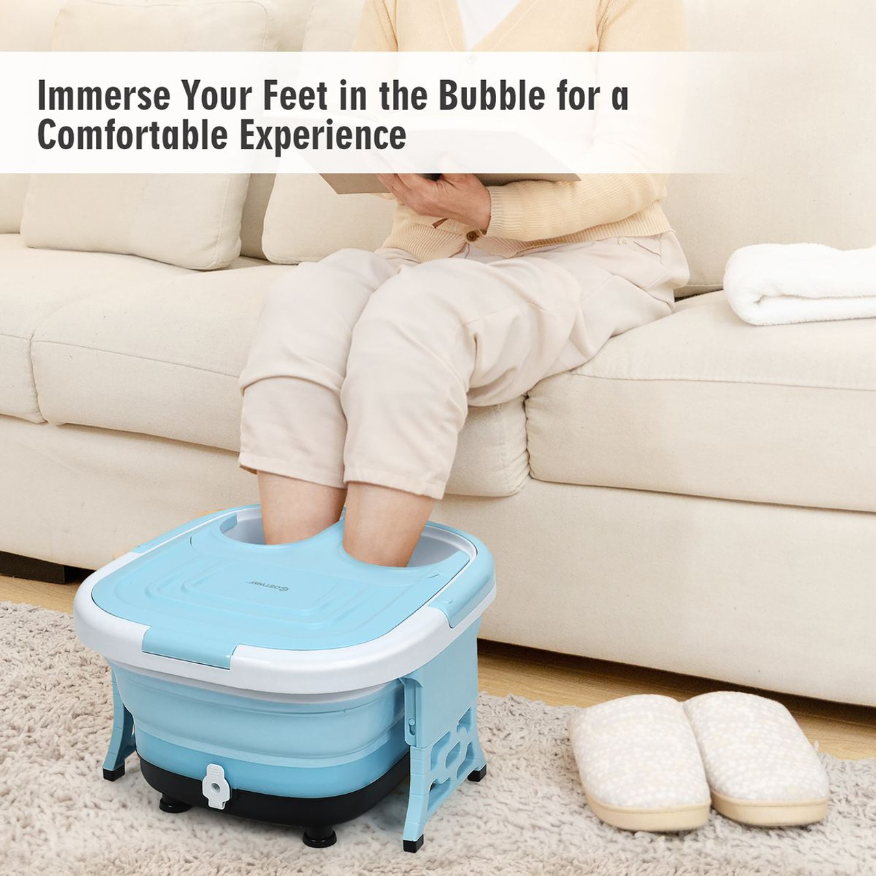 Costway Foldable Foot Spa Bubble Massager  product image