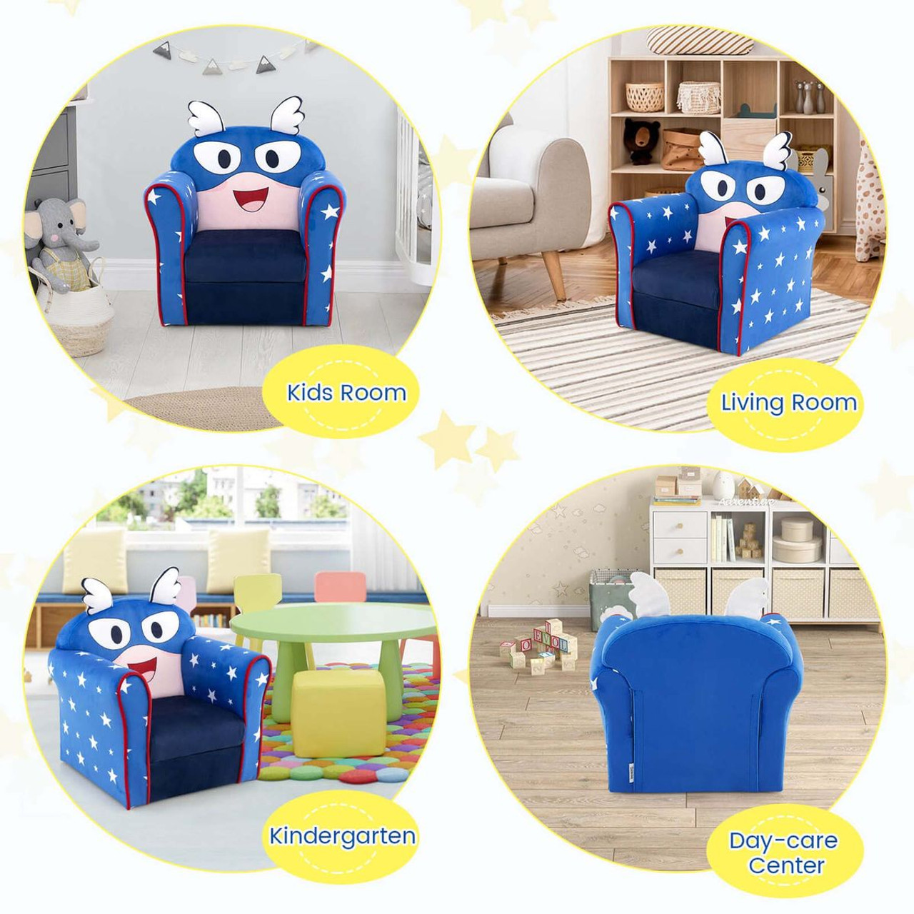 Wooden Frame Upholstered Toddler Chair  product image