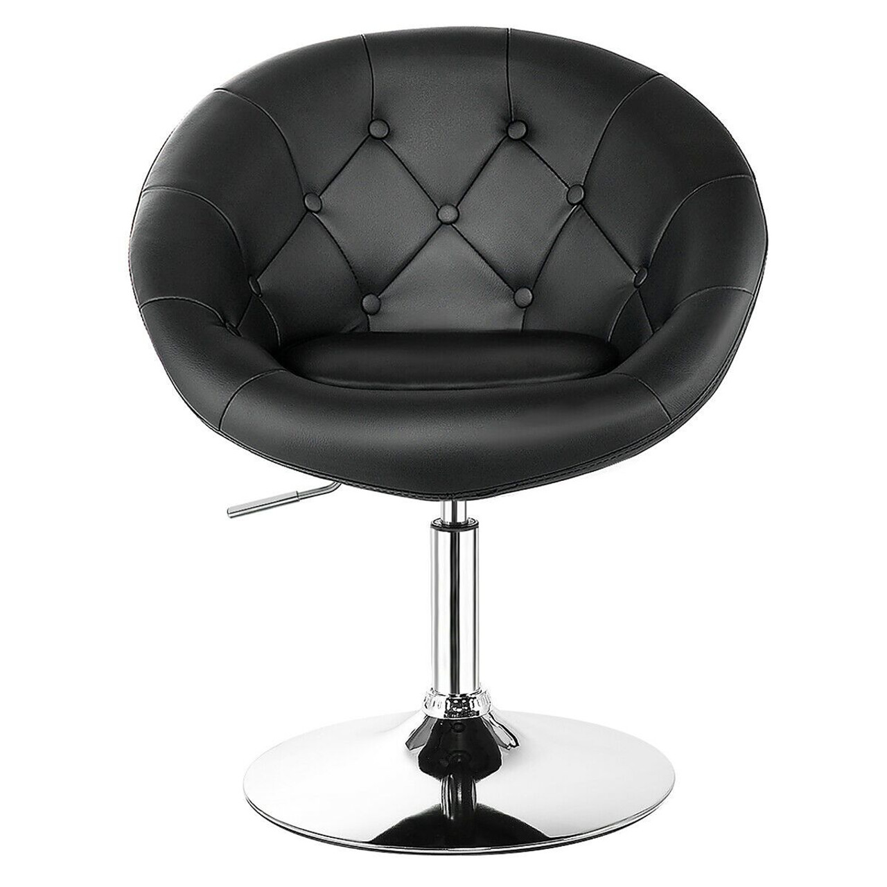 Costway Adjustable PU Leather Swivel Chair with Round Tufted Back product image
