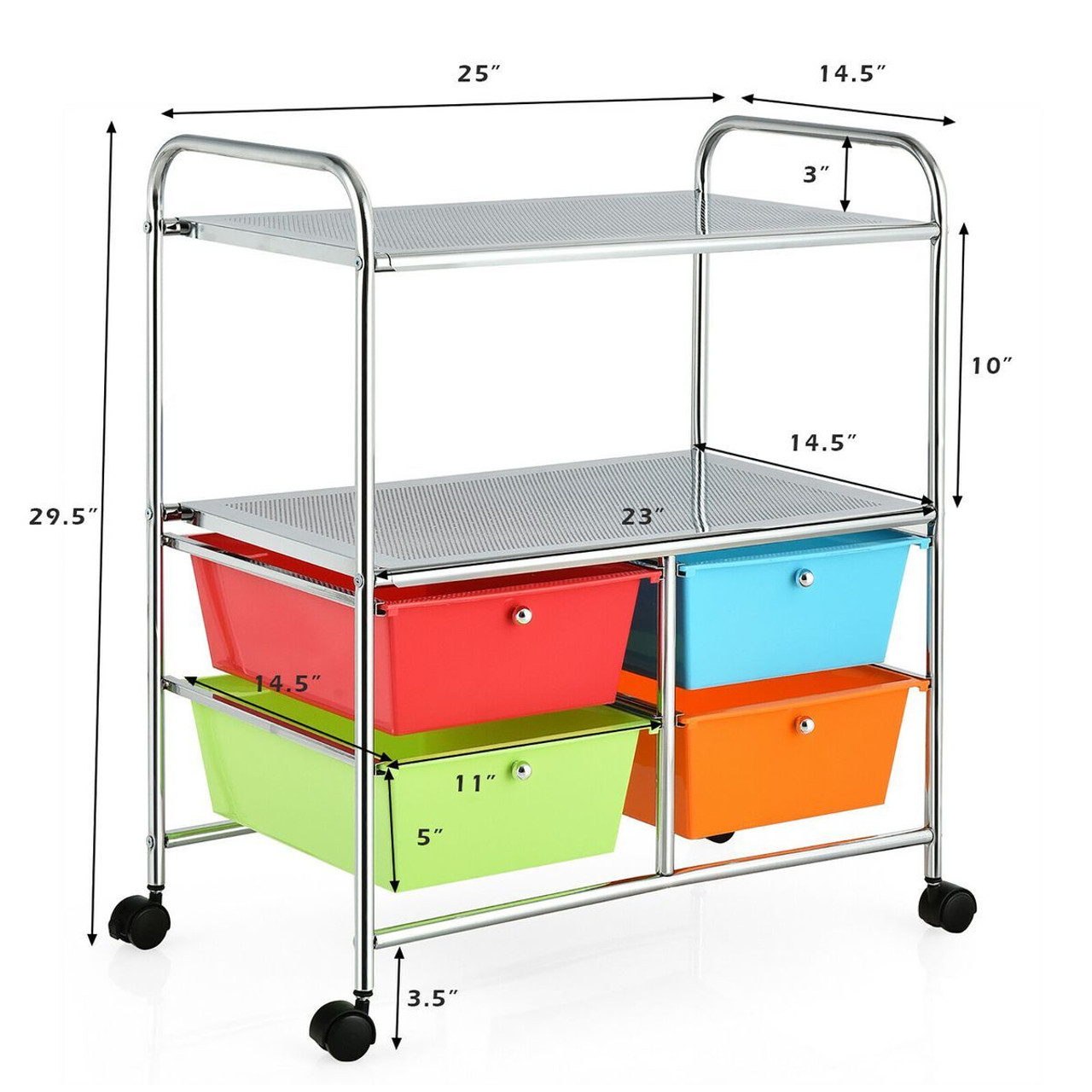 Costway 4-Drawer Rolling Storage Cart  product image