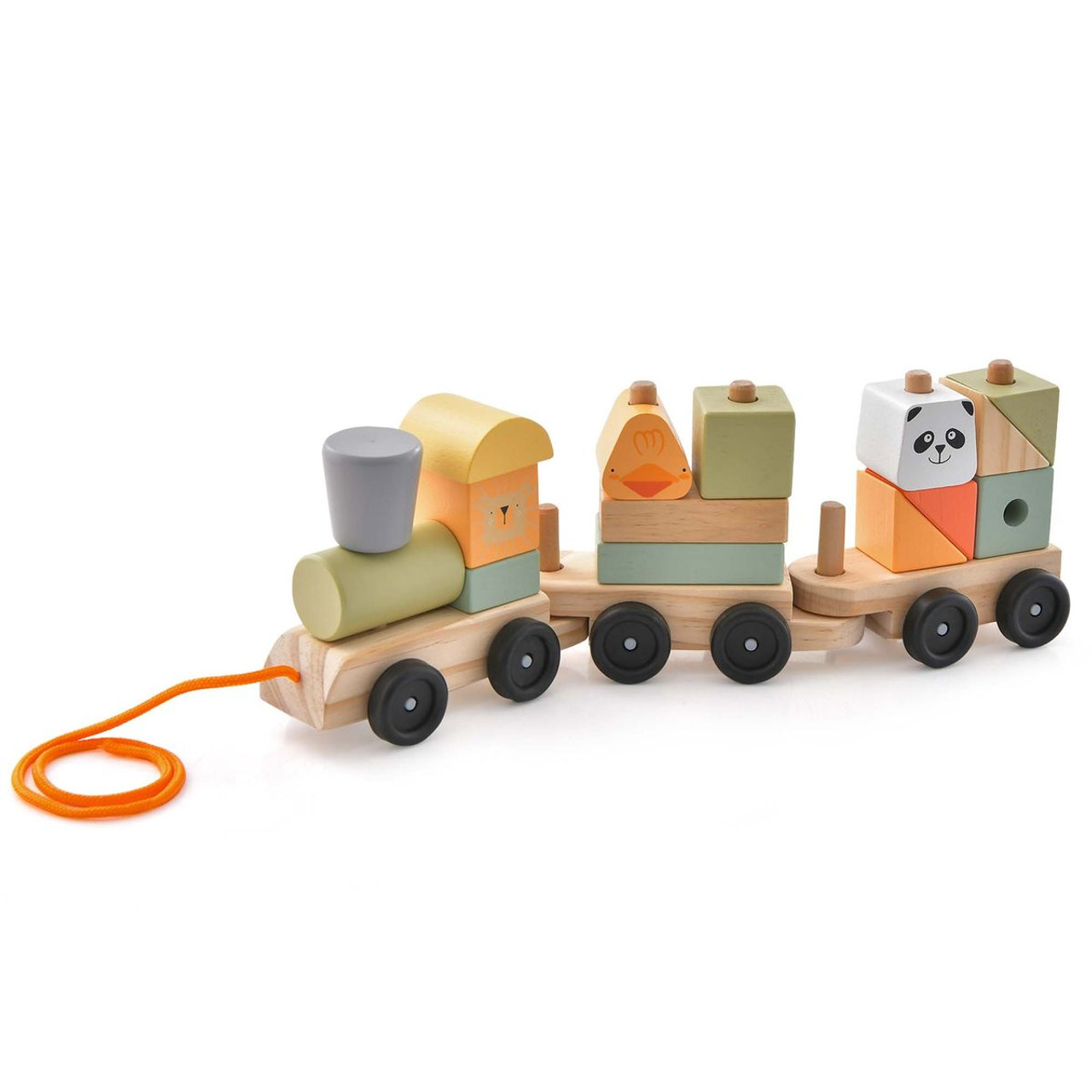 Toddler's Stackable 3-Section Wooden Train Set product image