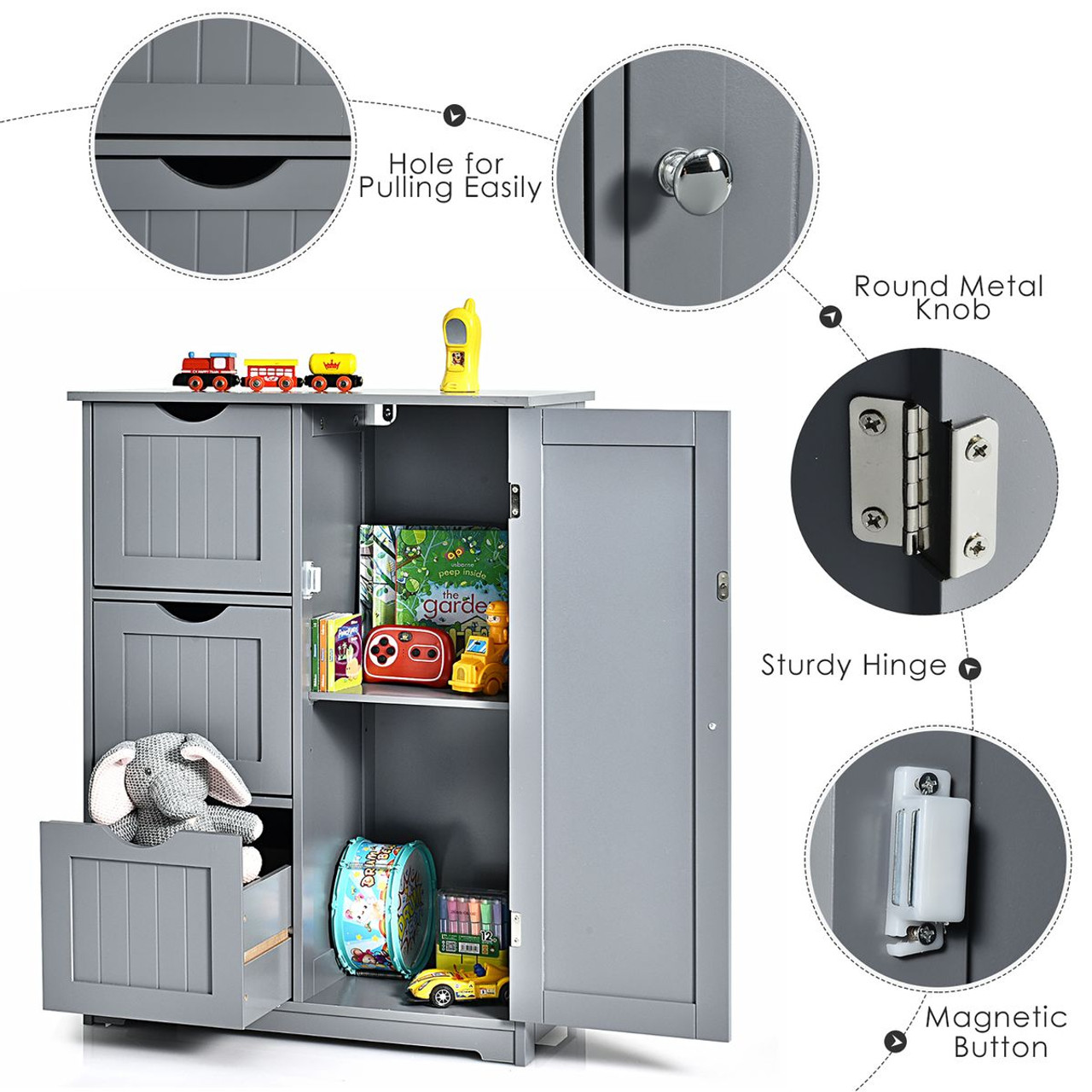 Costway Floor Cabinet with 3 Drawers product image