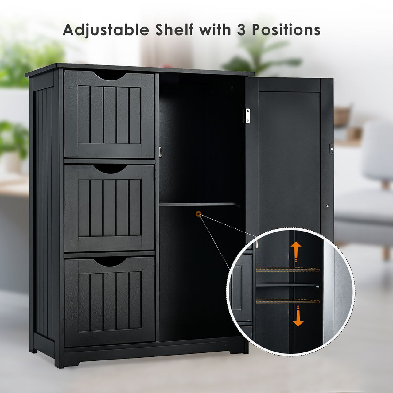 Bathroom Floor Cabinet with 3 Drawers and 1 Cupboard product image