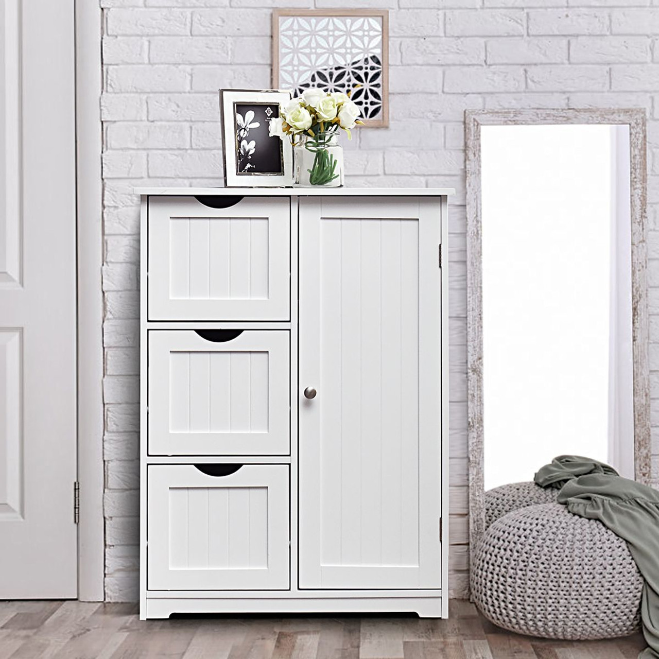 Bathroom Floor Cabinet with 3 Drawers and 1 Cupboard product image
