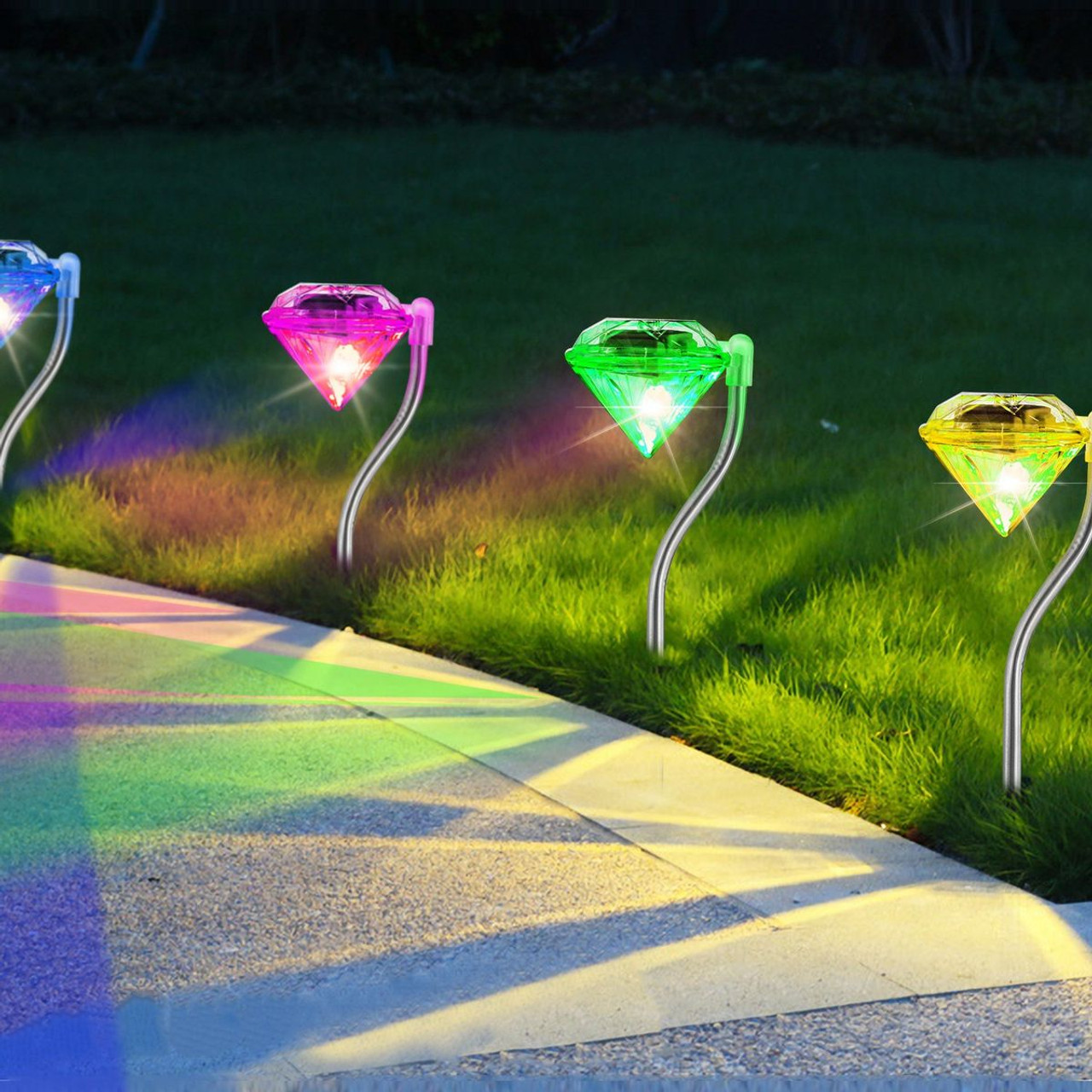 Solarek® Solar Diamond-Shape Garden Stake Light (4-Pack) product image