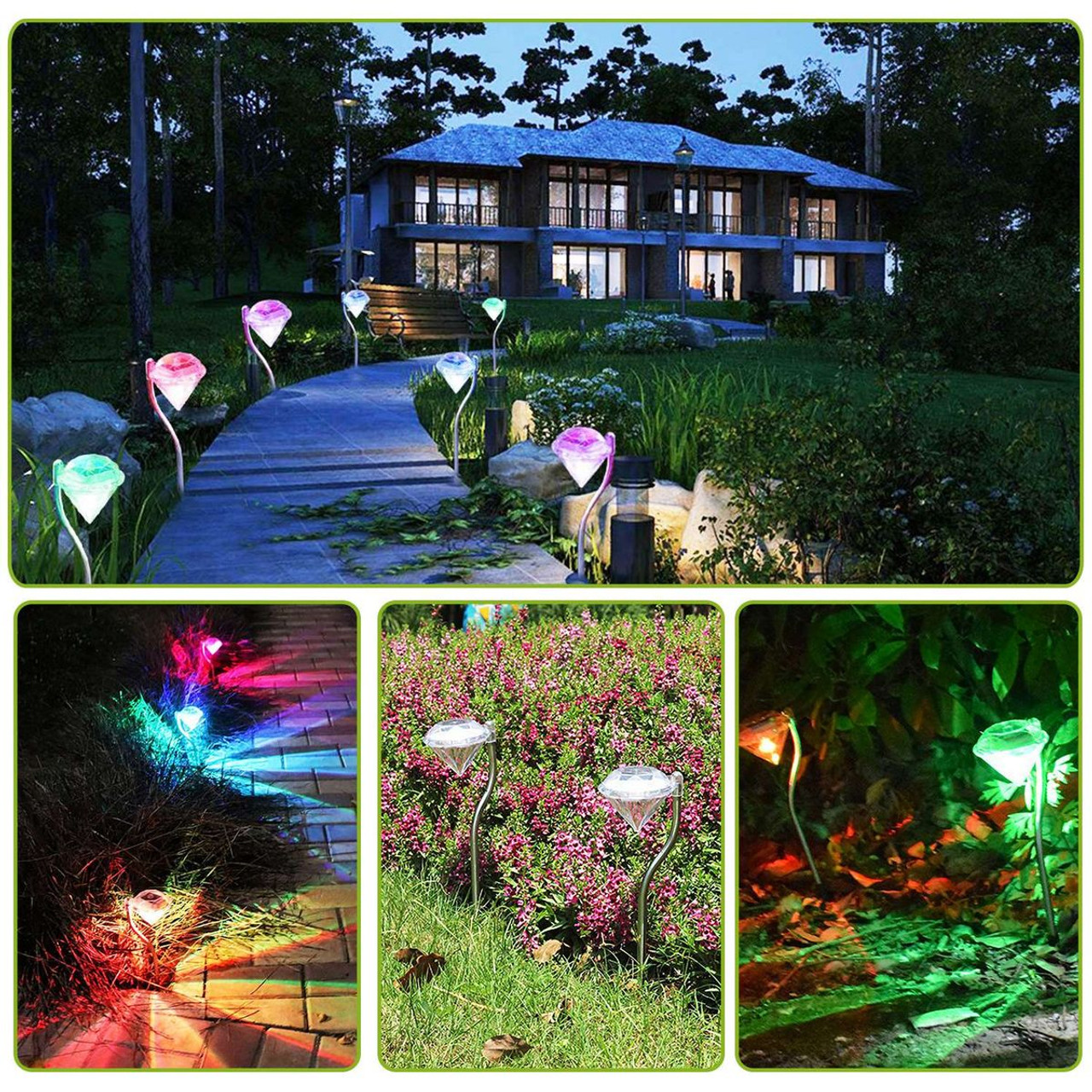 Solarek® Solar Diamond-Shape Garden Stake Light (4-Pack) product image