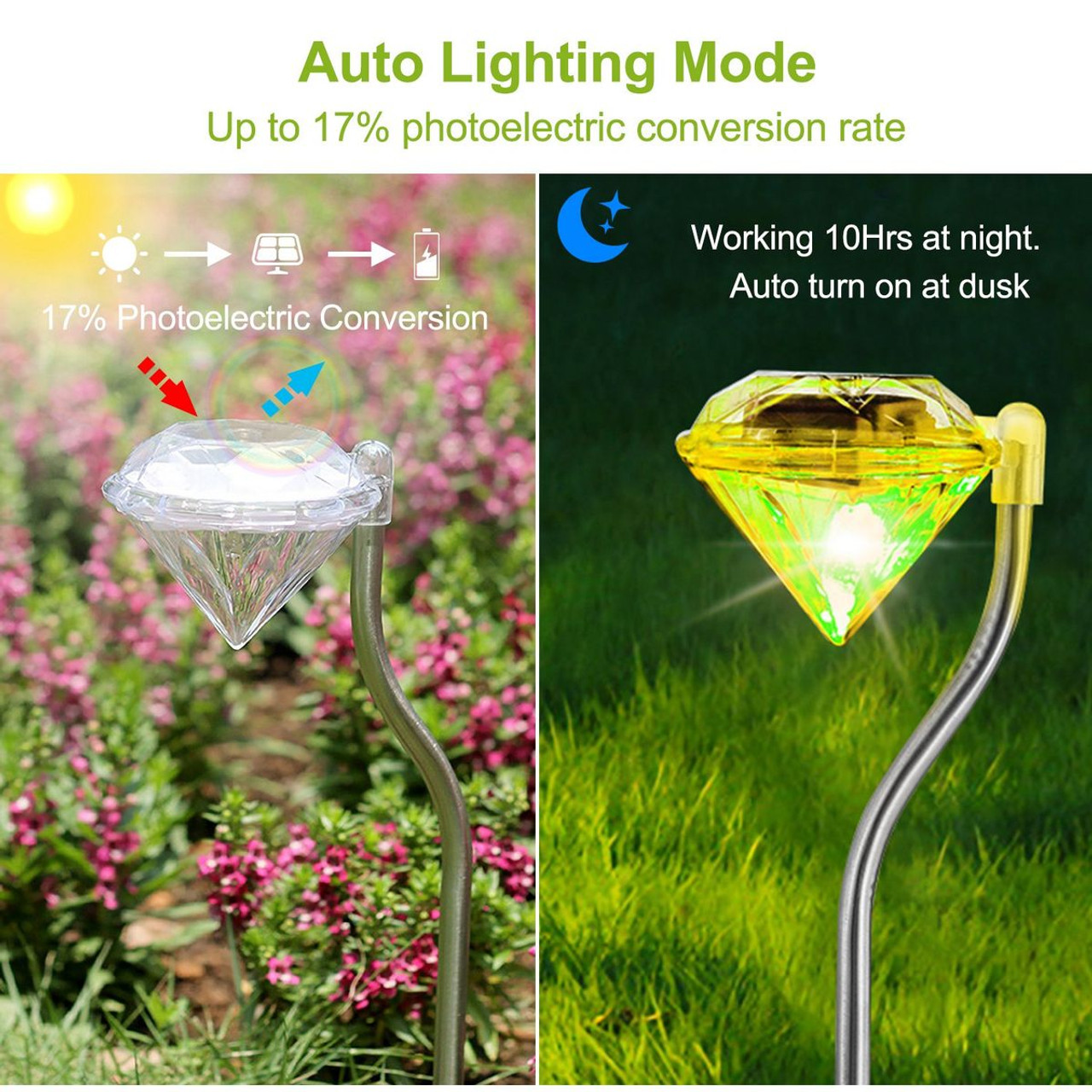 Solarek® Solar Diamond-Shape Garden Stake Light (4-Pack) product image