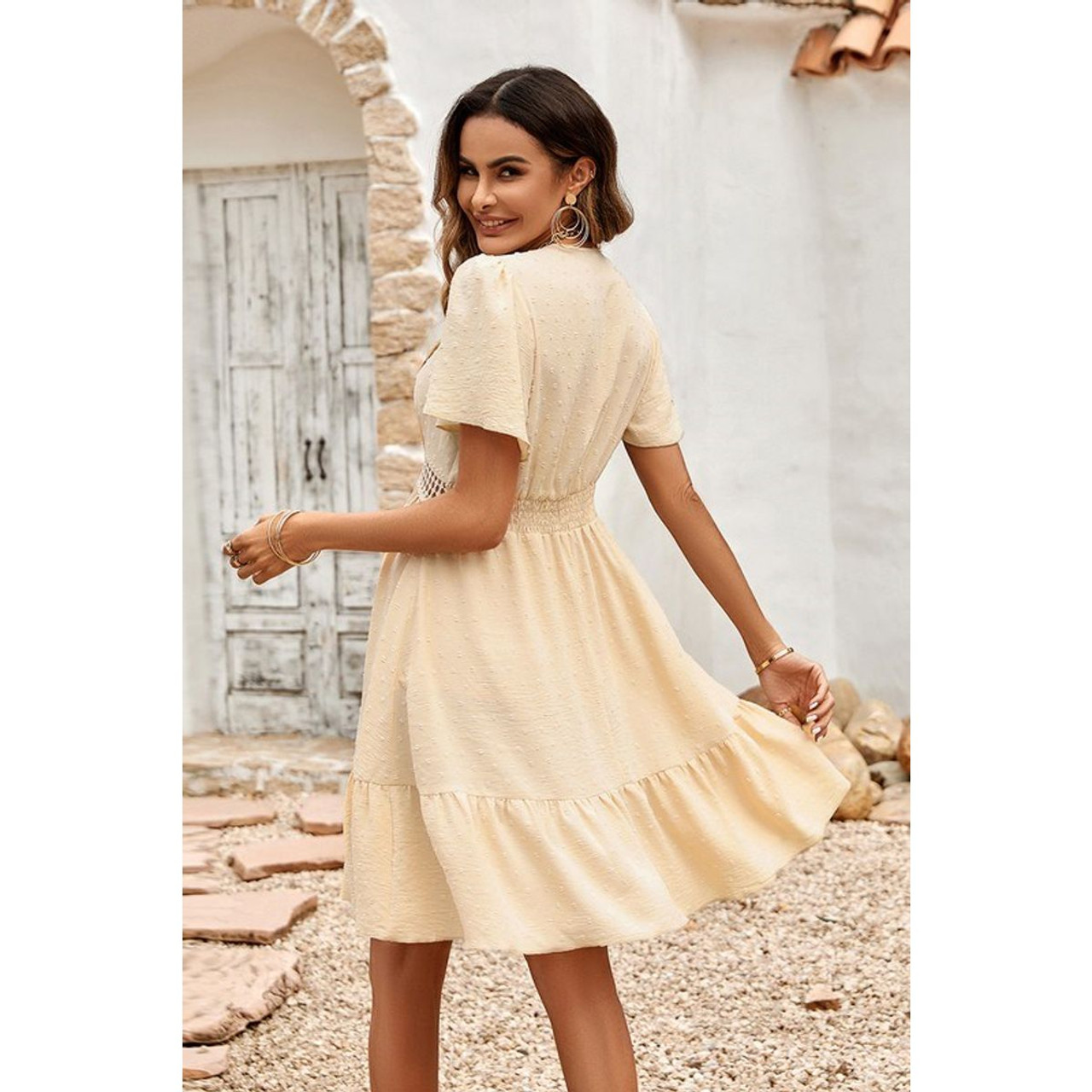 Women's Swiss Dots Bell Sleeves Dress product image