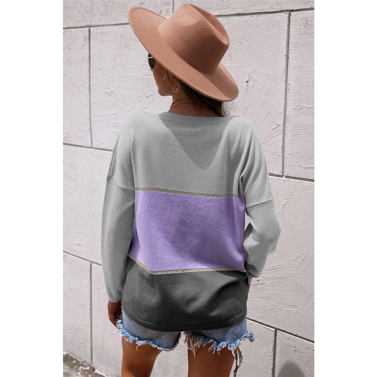 Women's Colorblock Long Sleeve Knit Sweater product image