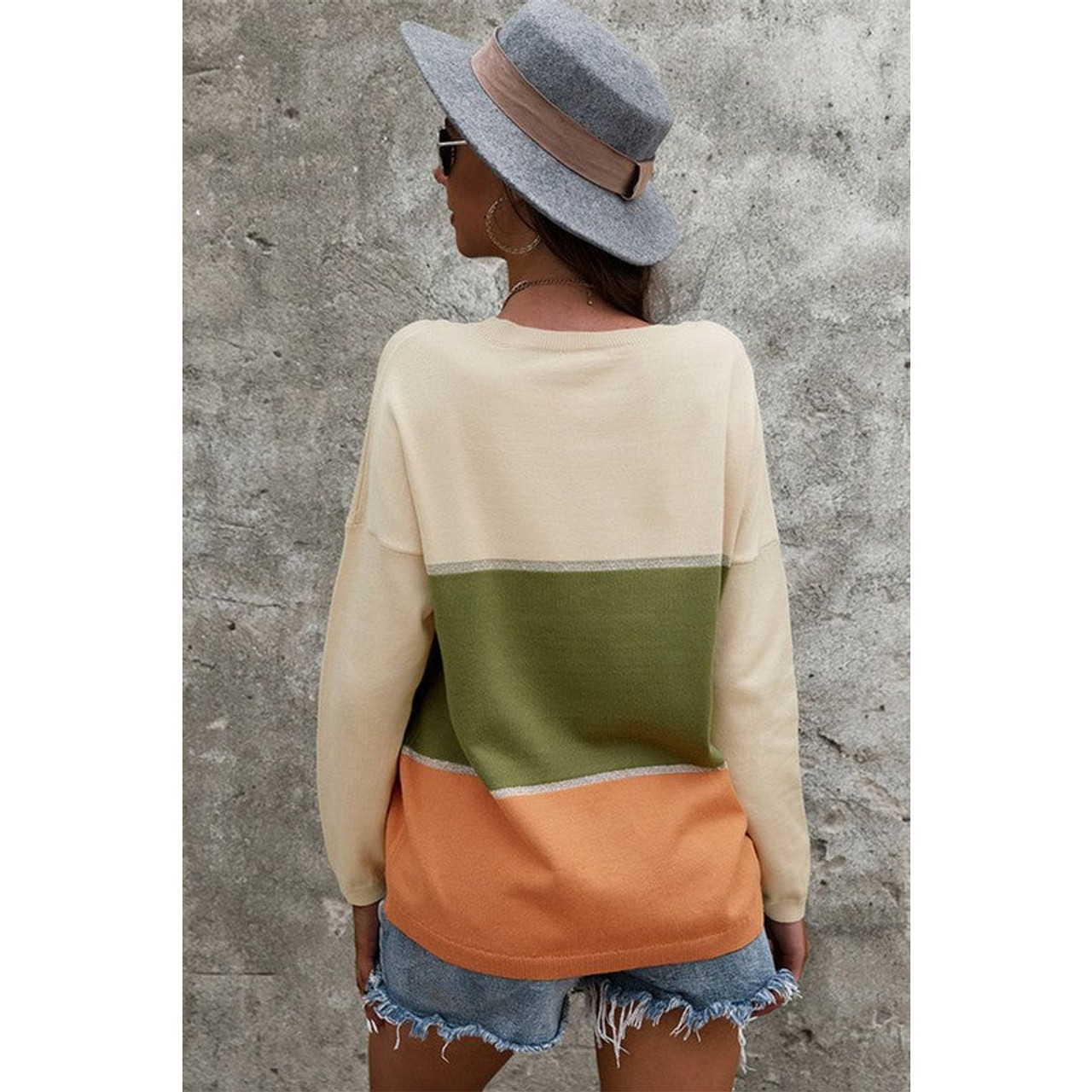 Women's Colorblock Long Sleeve Knit Sweater product image