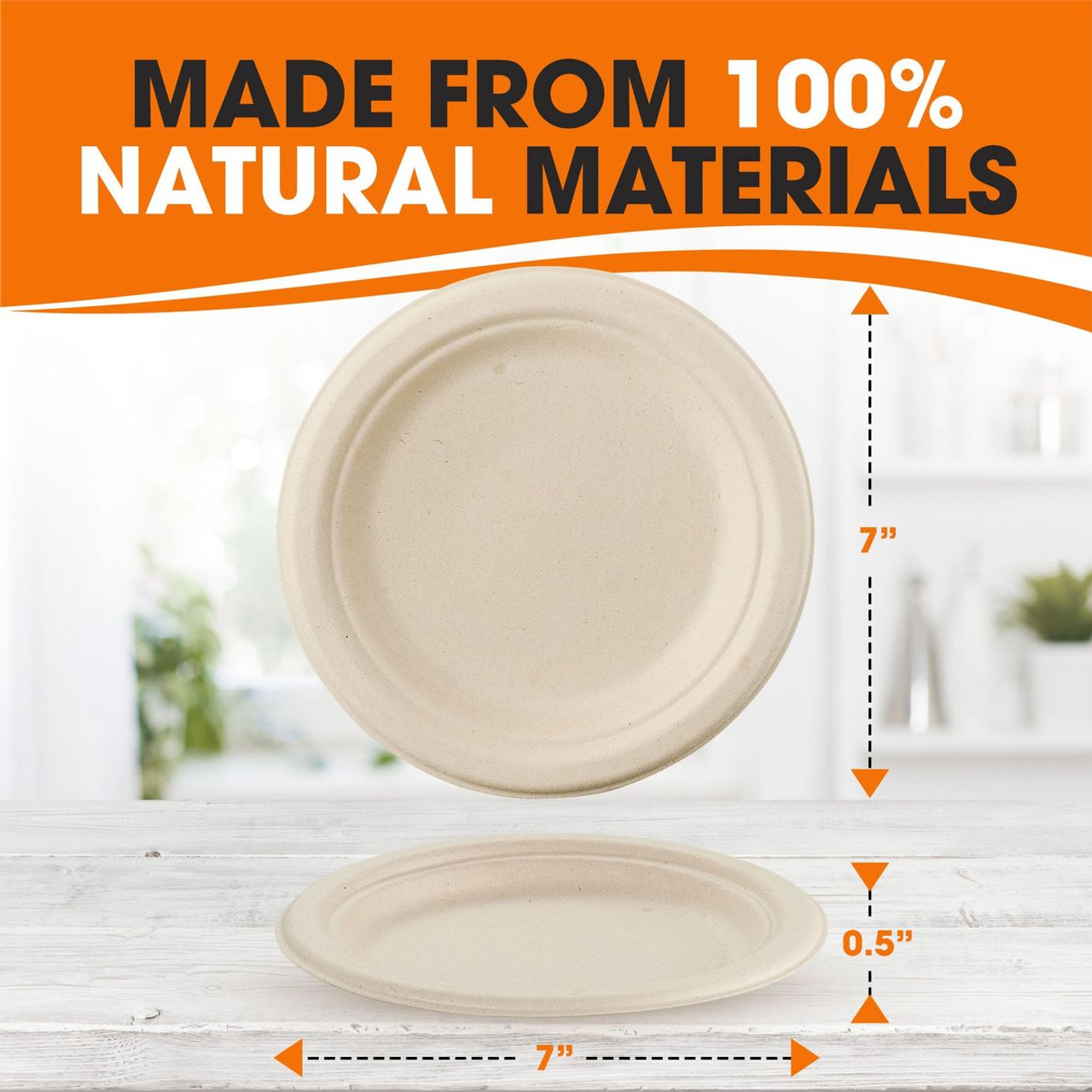 Cheer Collection® 7-Inch Biodegradable Compostable Paper Plate (200- to 1,000-Pack) product image