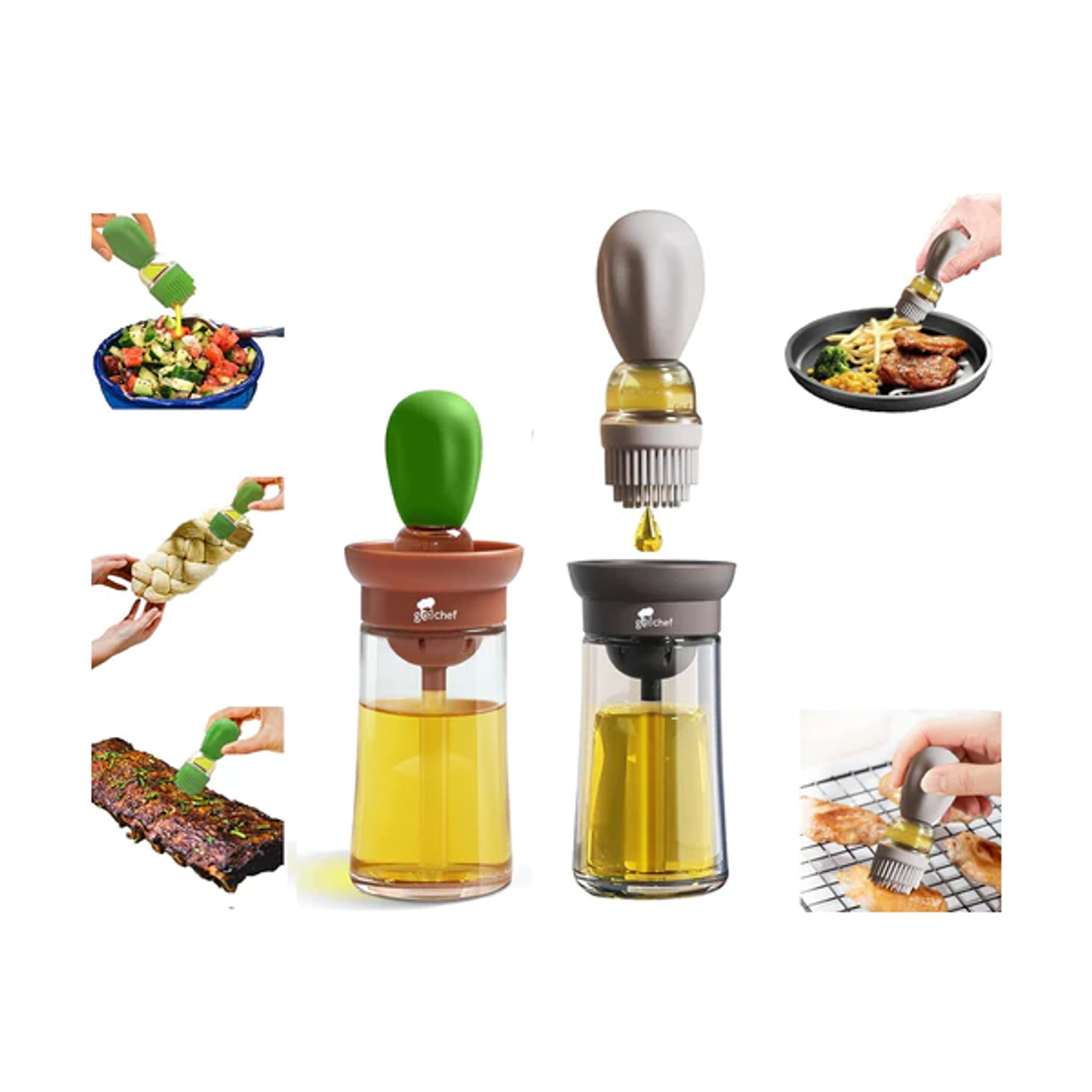 Olive Oil Dispenser Bottle with Silicone Brush (1- or 2-Pack) product image