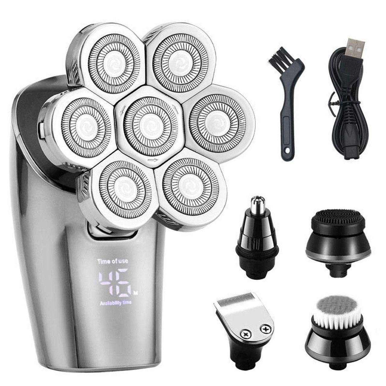 7- Head Shavers 5-in-1 Electric Head Razors for Men Shaver Rechargeable  Electric Portable Travel Shaver Hair Trimmer product image