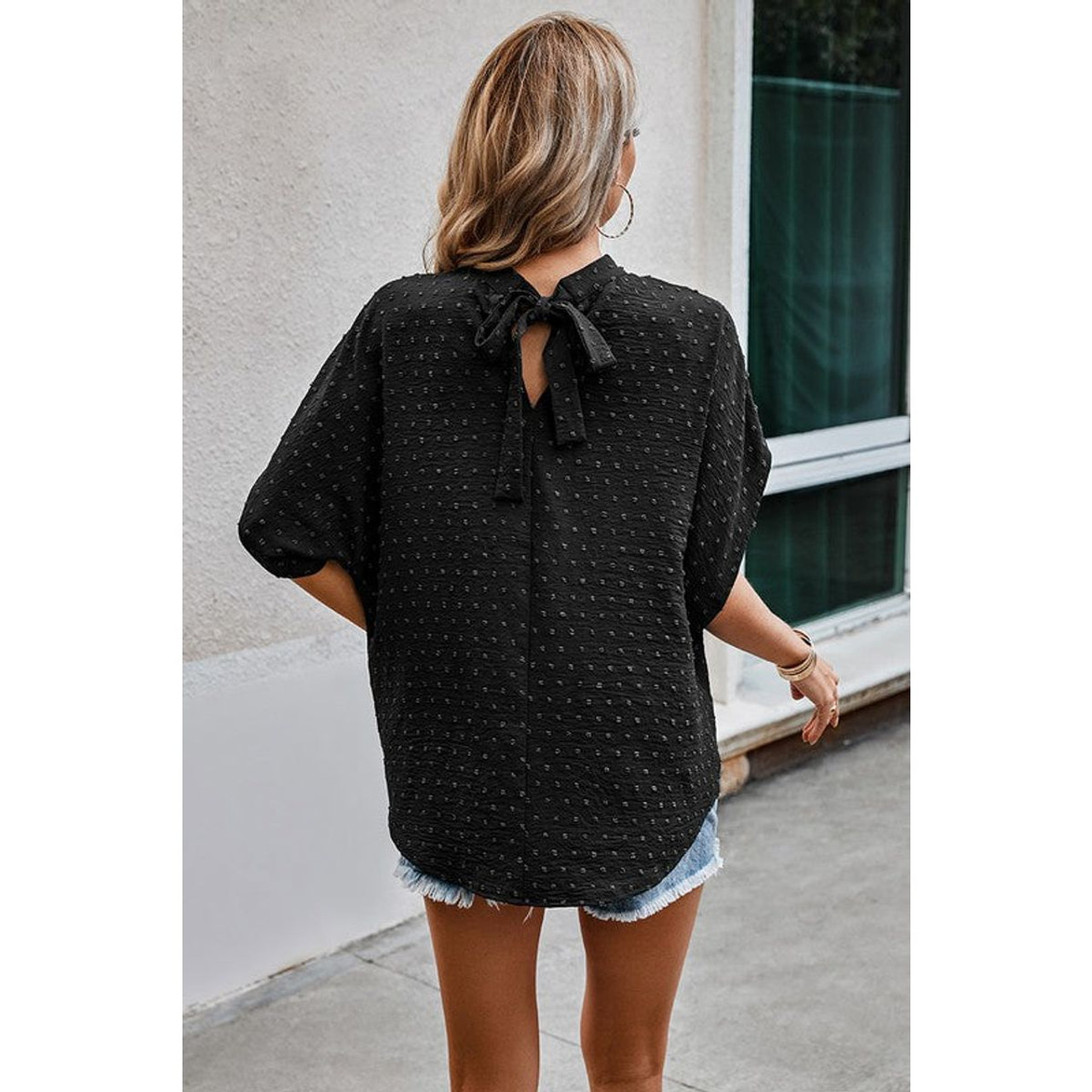Women's Boho Swiss Dot Batwing Sleeve Blouse product image