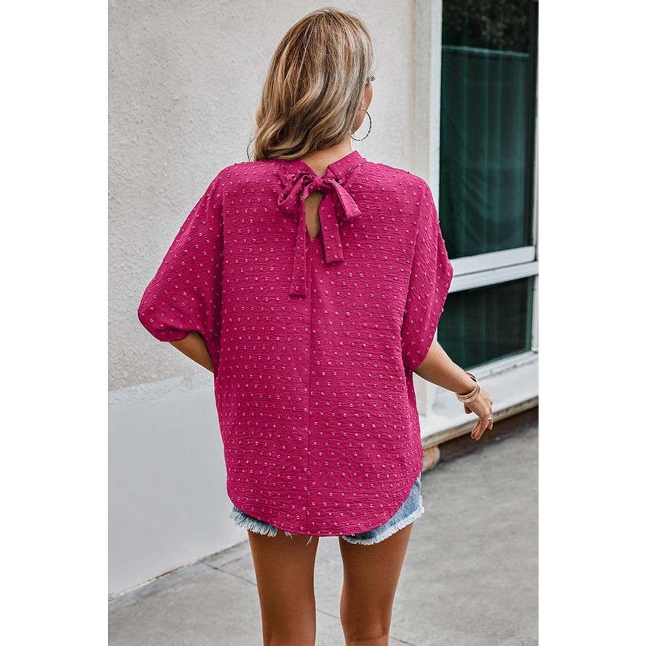 Women's Boho Swiss Dot Batwing Sleeve Blouse product image