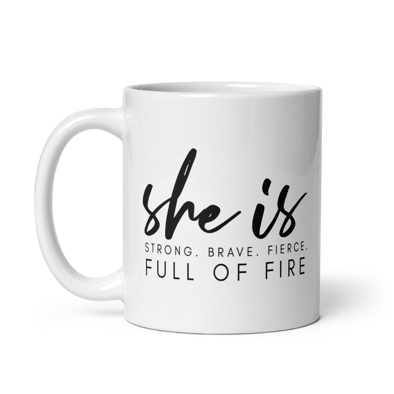 'She Is Full of Fire' Graphic Coffee Mug, 11 or 15 oz. product image