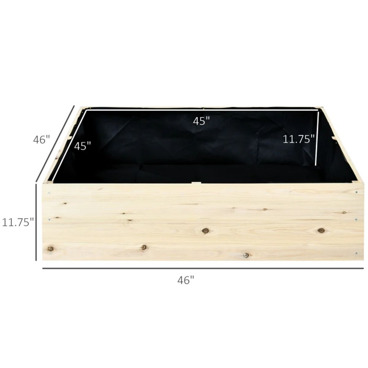Outsunny® Wooden Raised Garden Bed Kit, 4' x 4' x 1' product image