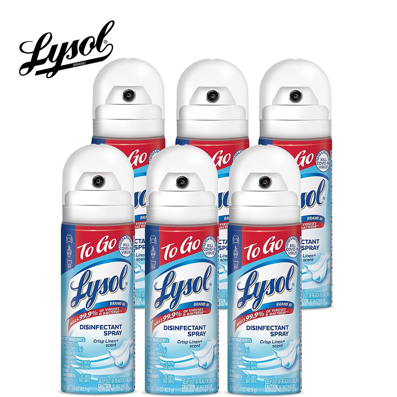 Lysol® Disinfectant Spray, Crisp Linen Scent, 1.5 oz. (6-Pack) product image