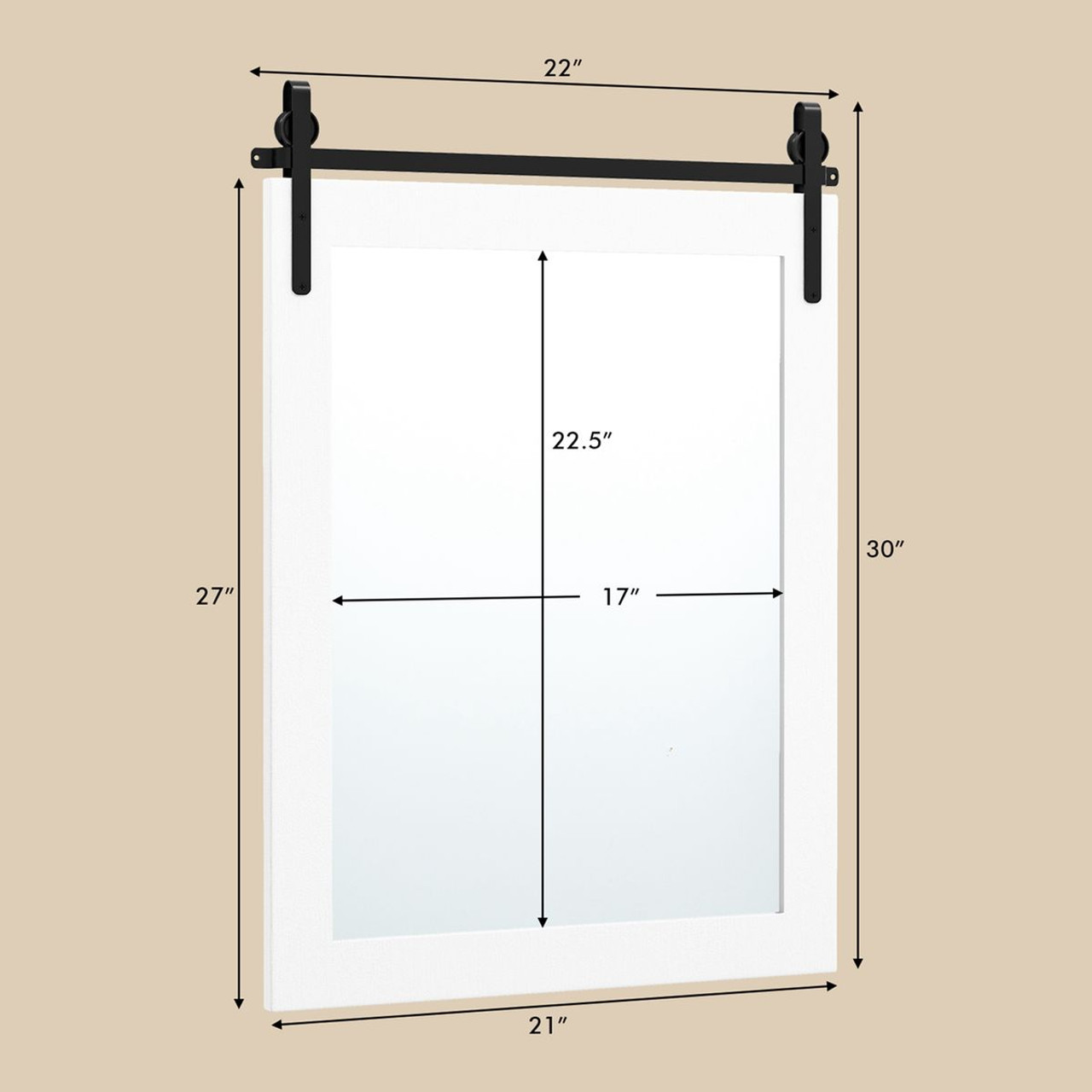 30 x 22-Inch Wall Mount Mirror with Wood Frame product image