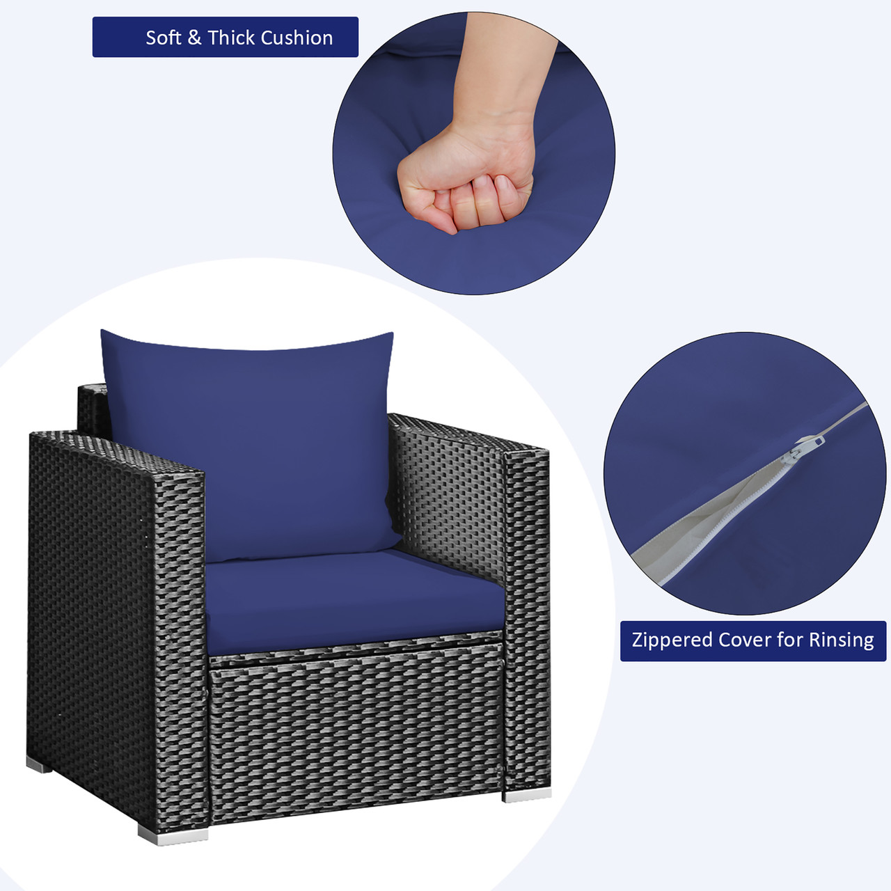 3-Piece Patio Rattan Wicker Furniture Set  product image