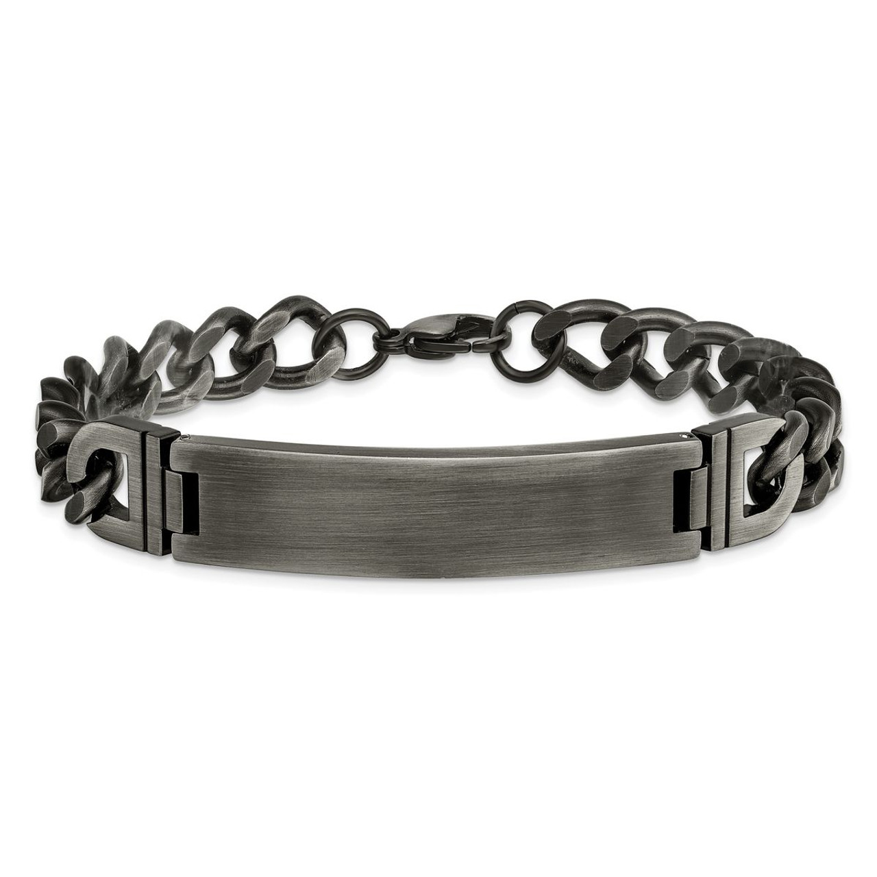 Brushed Antiqued Stainless Steel ID Bracelet  product image