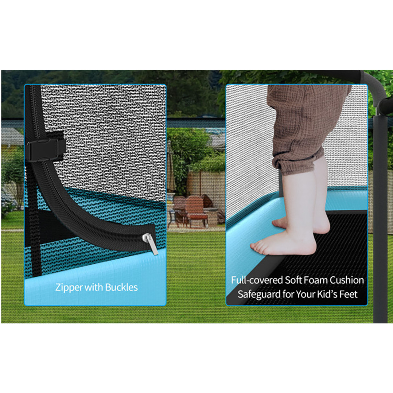 Kids' 6-Foot Trampoline with Swing Safety Fence product image