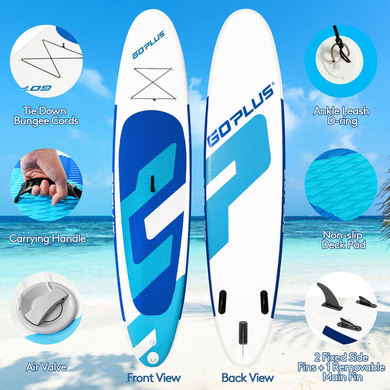 10-Foot Inflatable Stand-up Paddleboard SUP with Accessory Pack product image