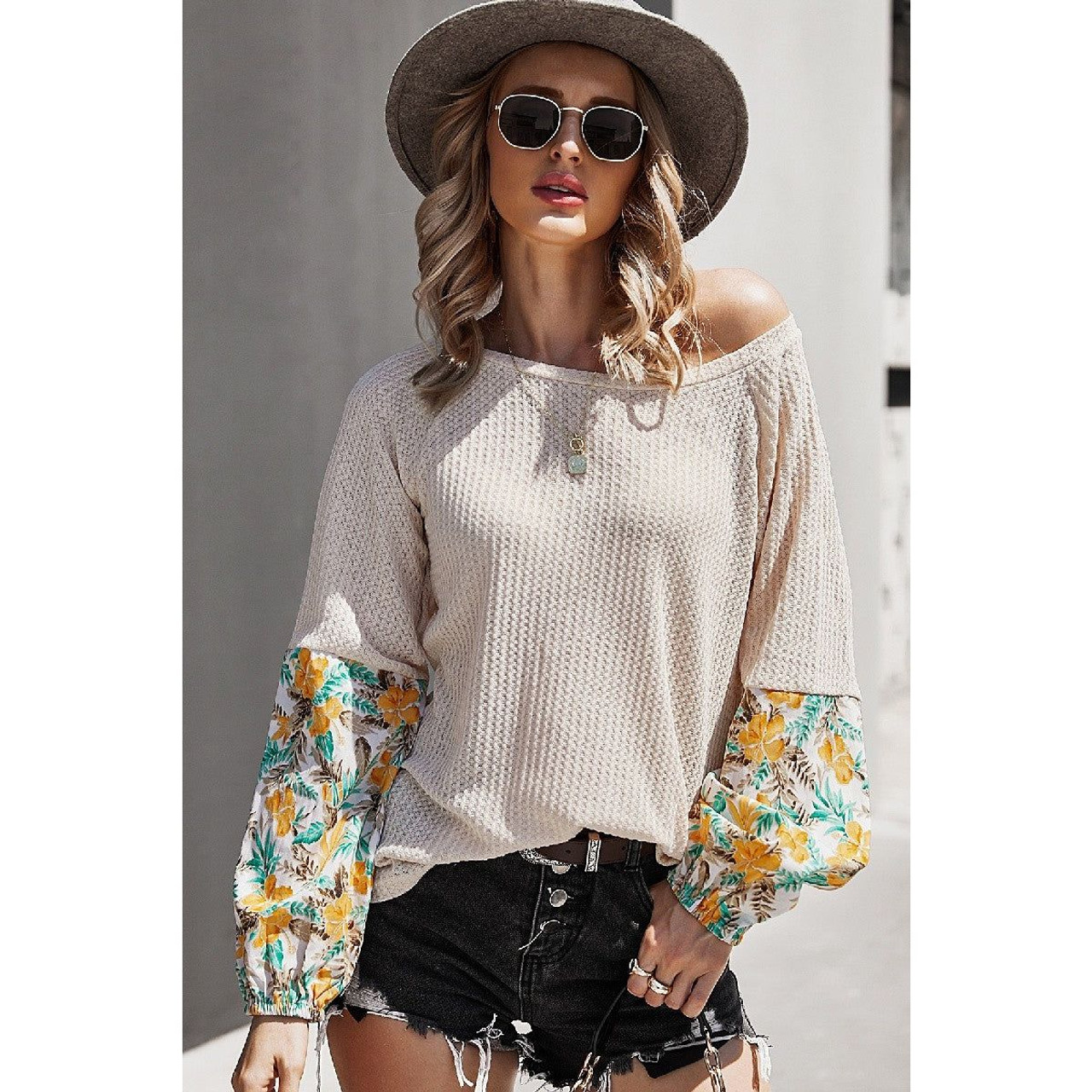 Women's Contrast Sleeve Loose Fit Top product image