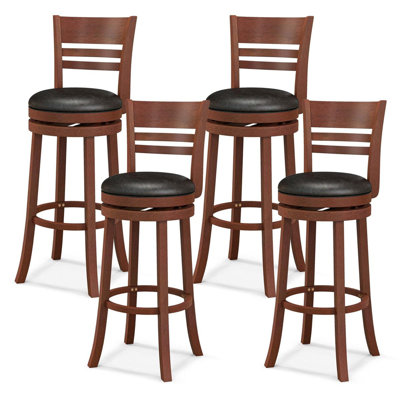 Costway Swivel Bar Height Stools with Backrests (Set of 4) product image