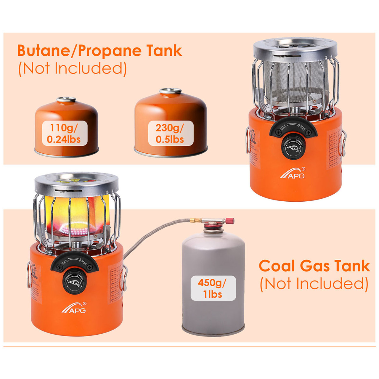 APG® 2000W 2-in-1 Camping Stove Heater product image