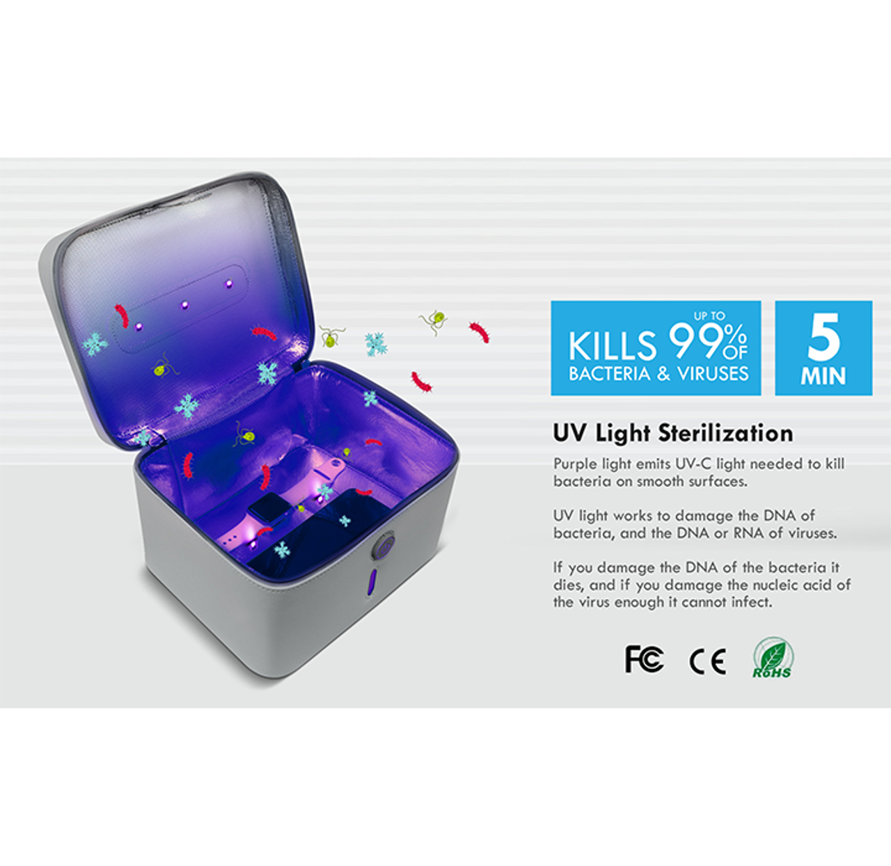 U-Clean Portable UV Light Sanitizing and Disinfection Bag product image