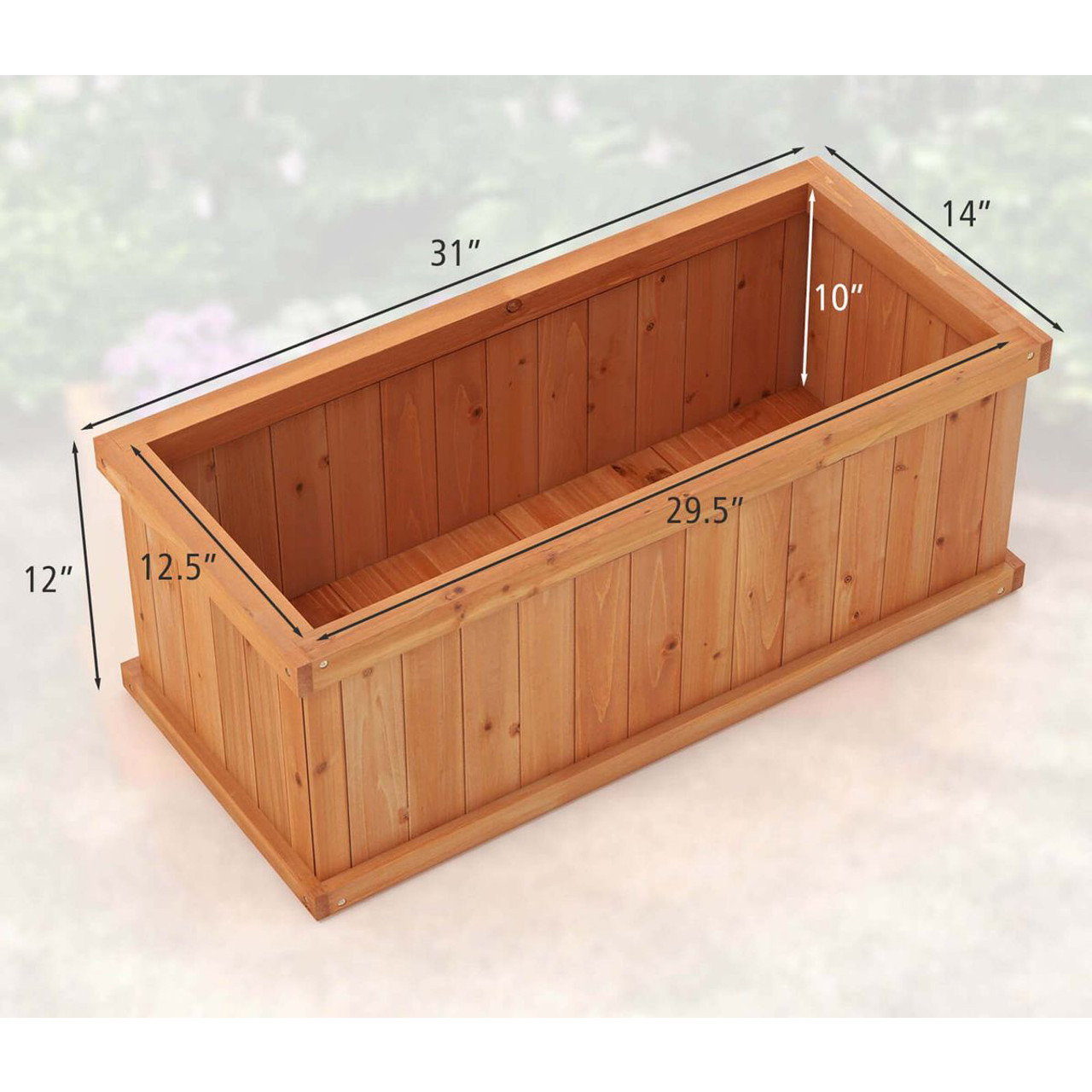 Raised Garden Bed Wooden Planter Box with Drainage Holes product image